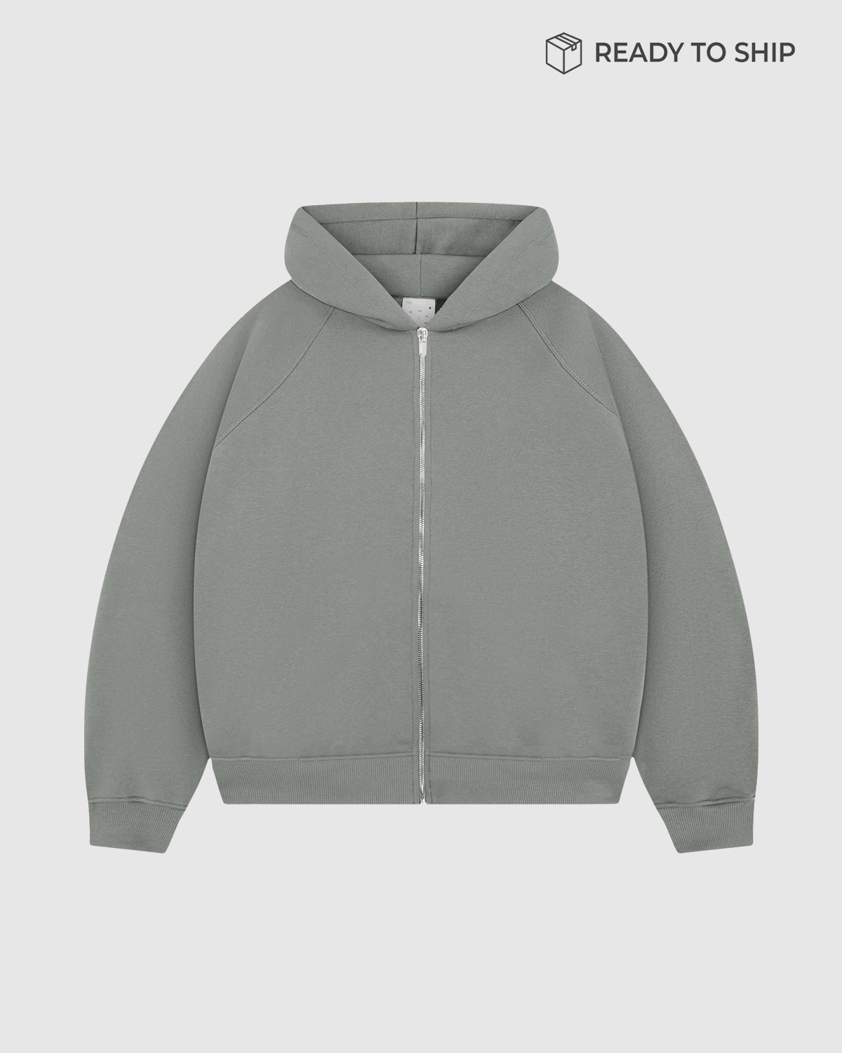 Premium 500gsm Dust Matcha Zip Hoodie