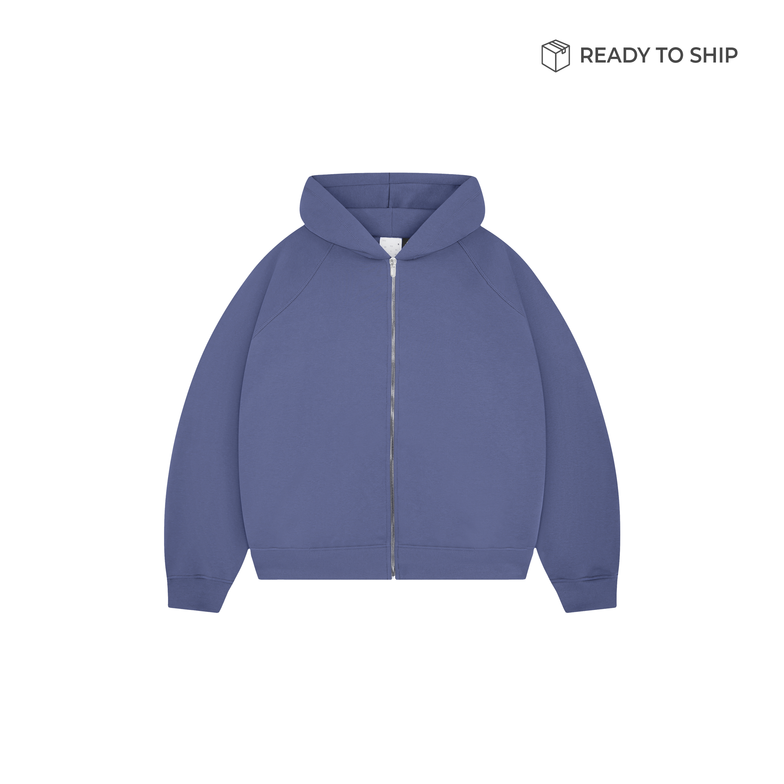 Premium 500gsm Dust Blue Zip Hoodie