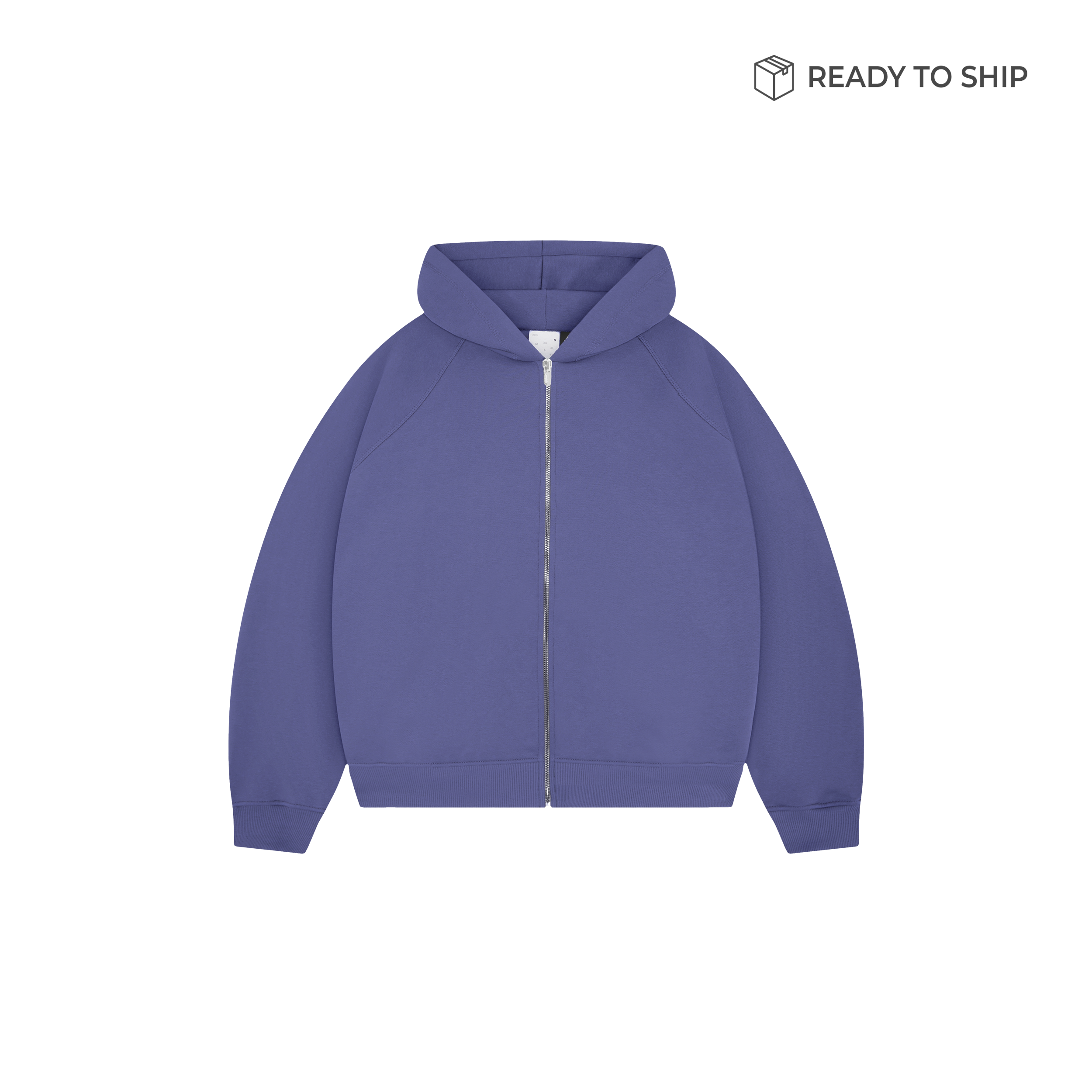 Premium 500gsm Dust Blue Zip Hoodie