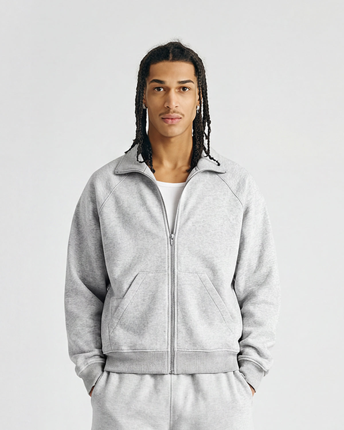 EVERYDAY GYM GREY FULL ZIP HOODIE