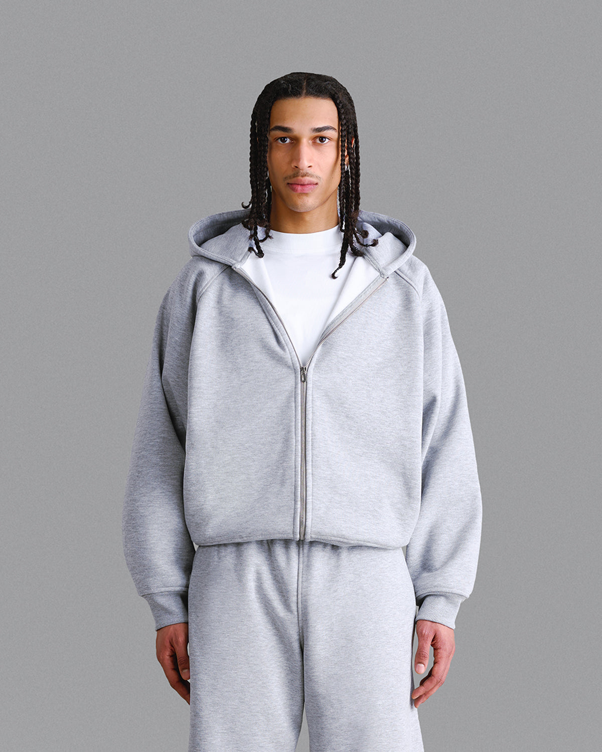 Premium 500gsm Gym Grey Zip Hoodie