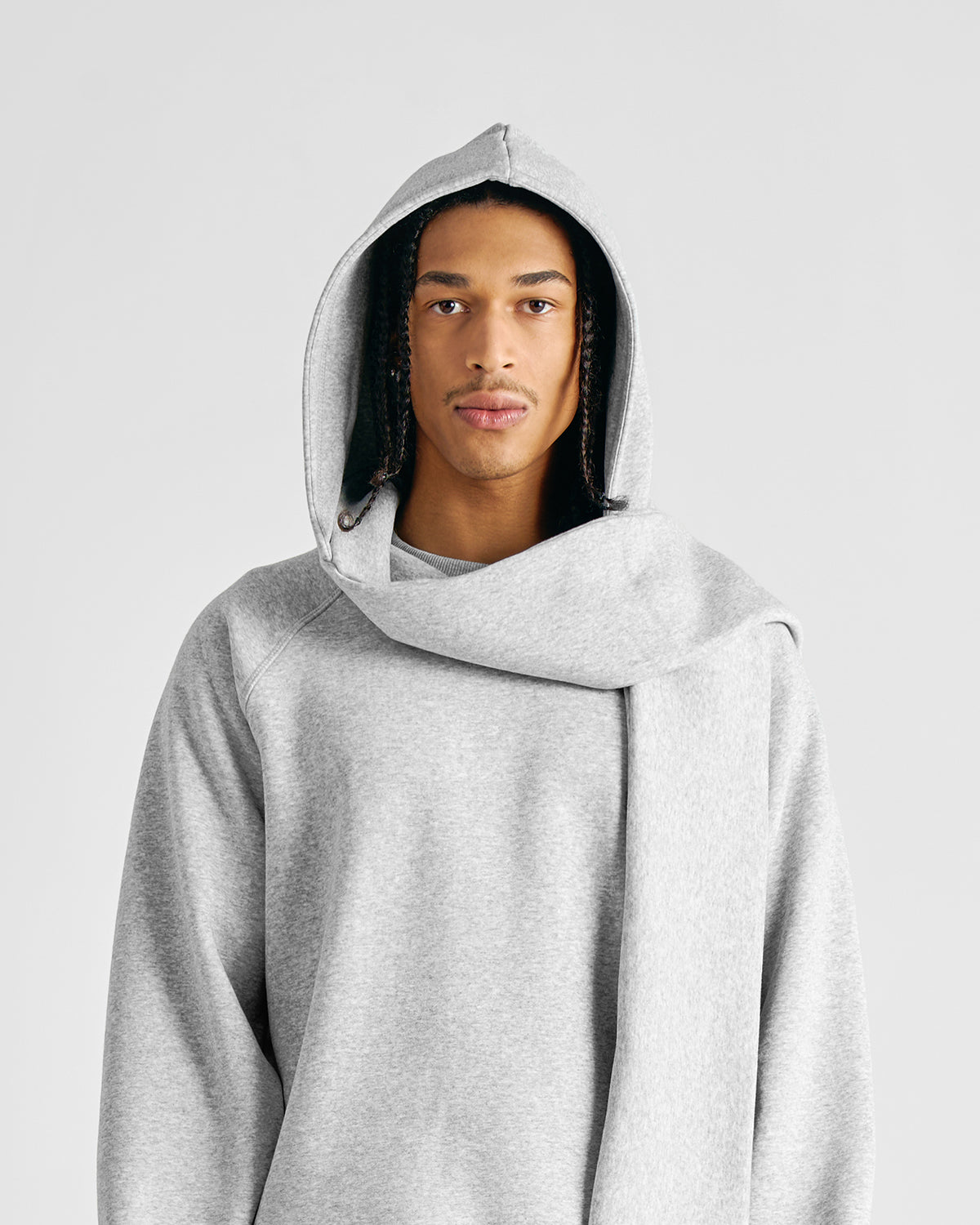 Gym Grey Upcycled Hoodscarf