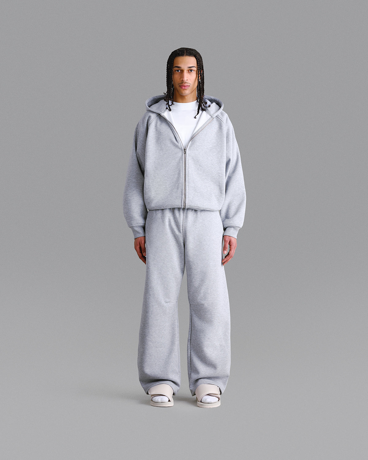 Premium 500gsm Gym Grey Zip Hoodie