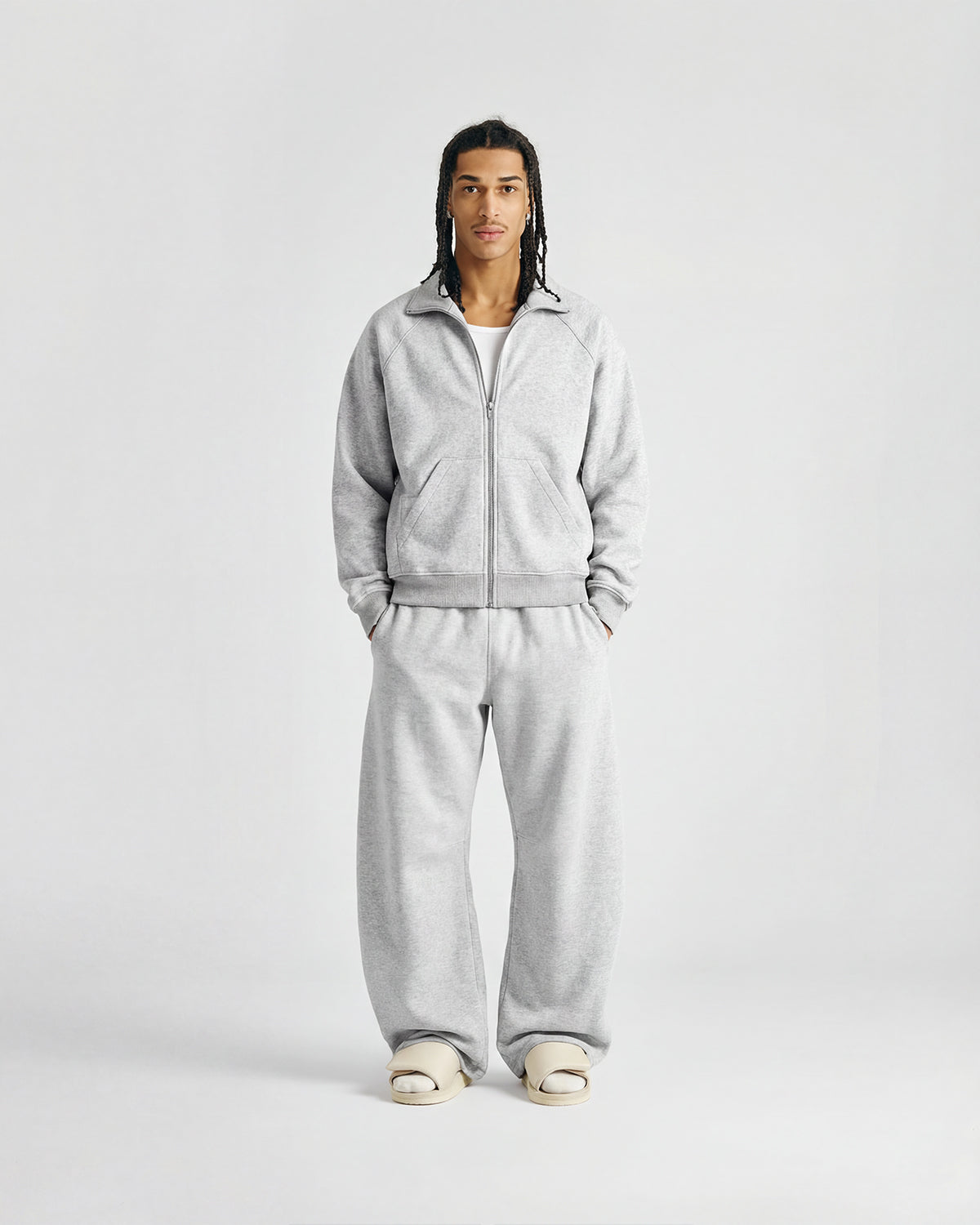 EVERYDAY GYM GREY FULL ZIP HOODIE