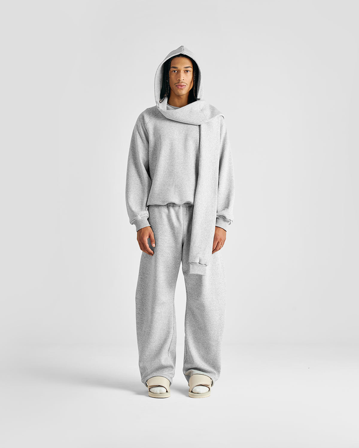 Gym Grey Upcycled Hoodscarf