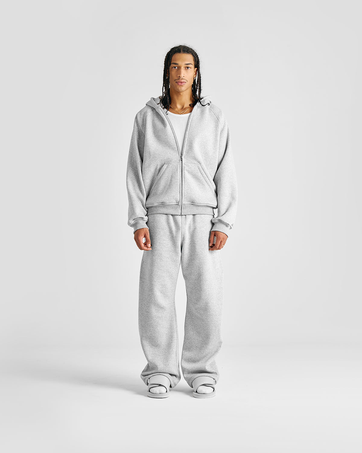 Felpa con cappuccio grigia con zip Everyday Gym