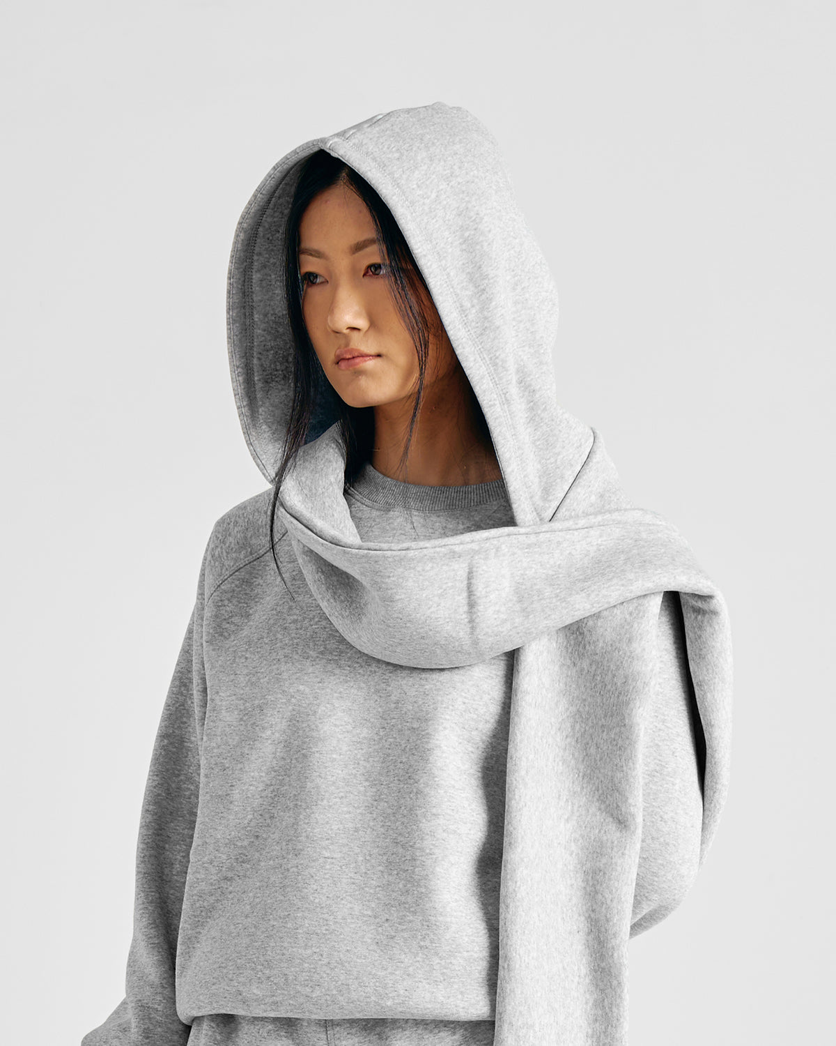 Gym Grey Upcycled Hoodscarf