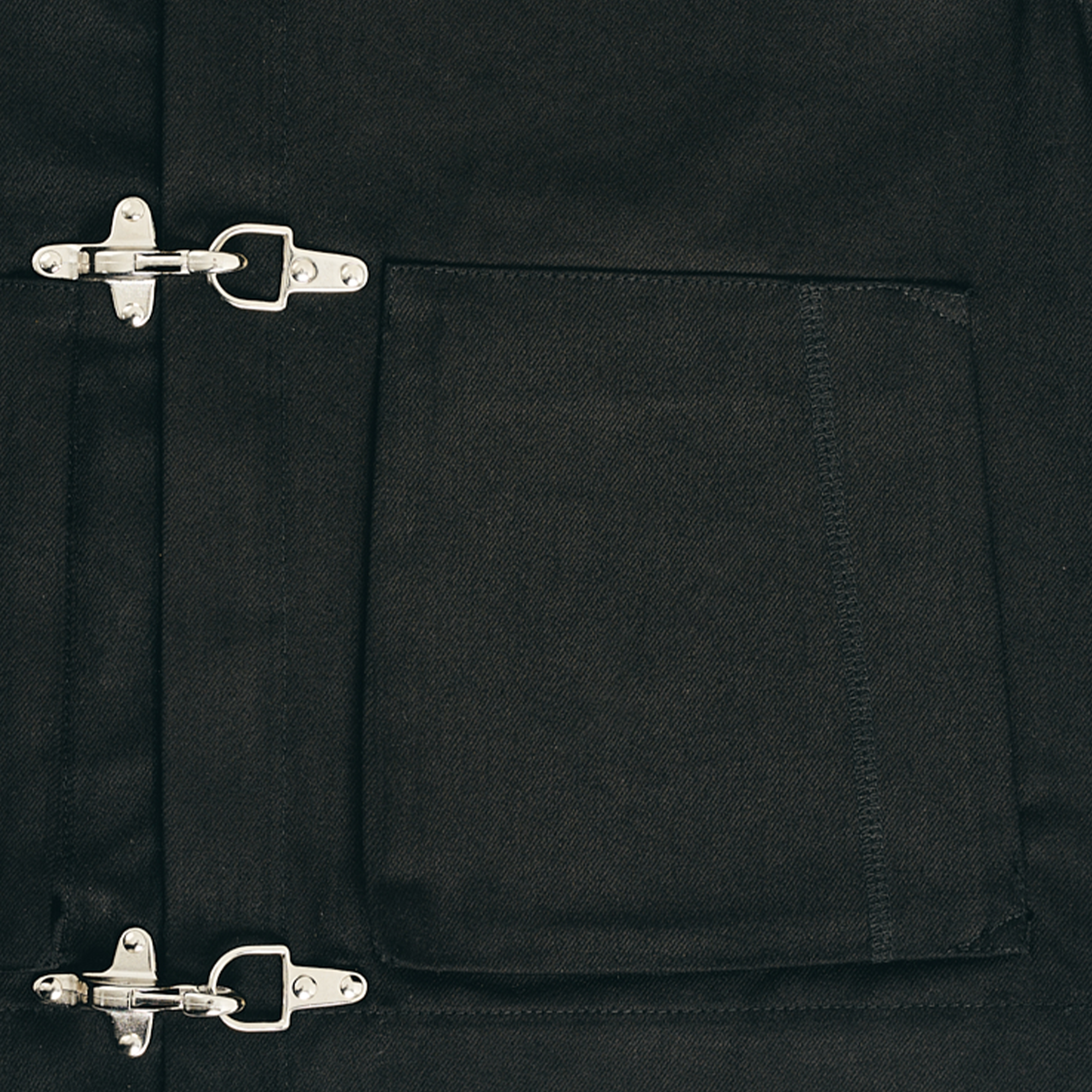 Raw Denim Clasp Work Jacket - Jet Black