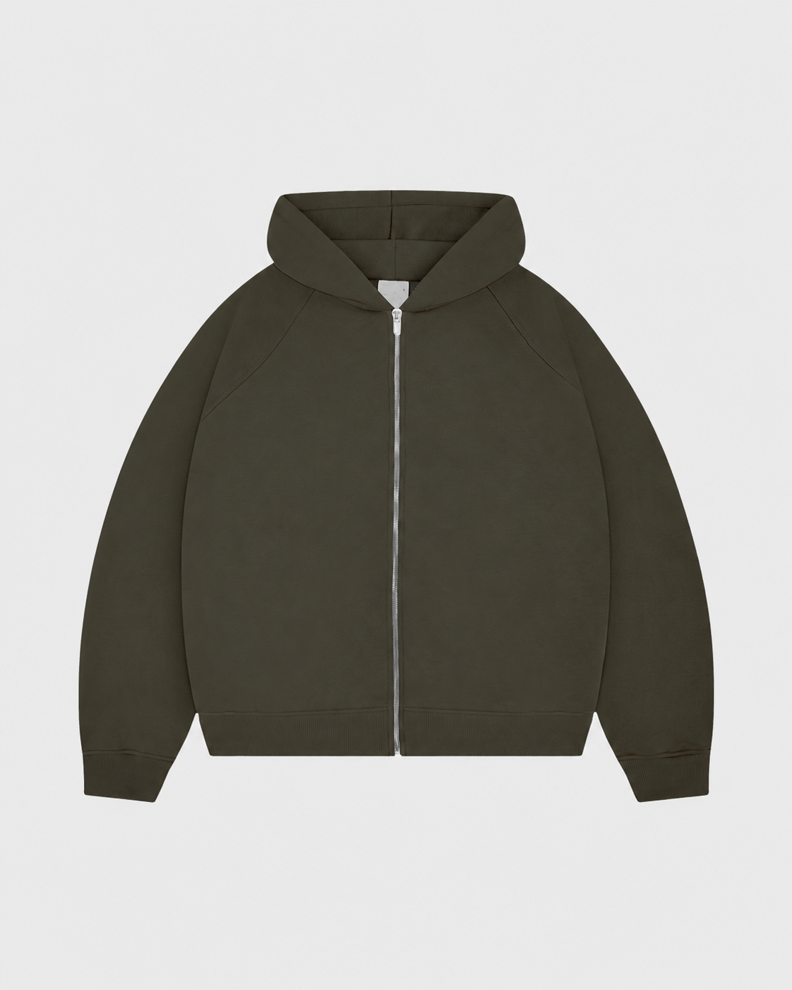 Premium 500gsm Military Green Zip Hoodie