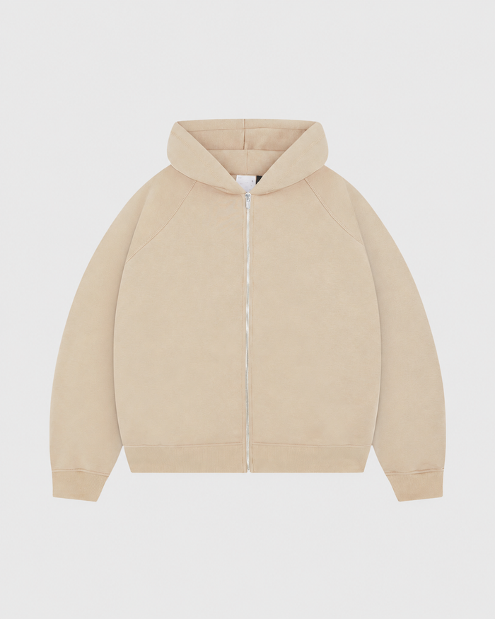 Premium 500gsm Soft Sand Zip Hoodie
