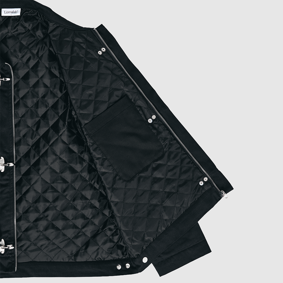Padded Clasp Work Jacket - Jet Black