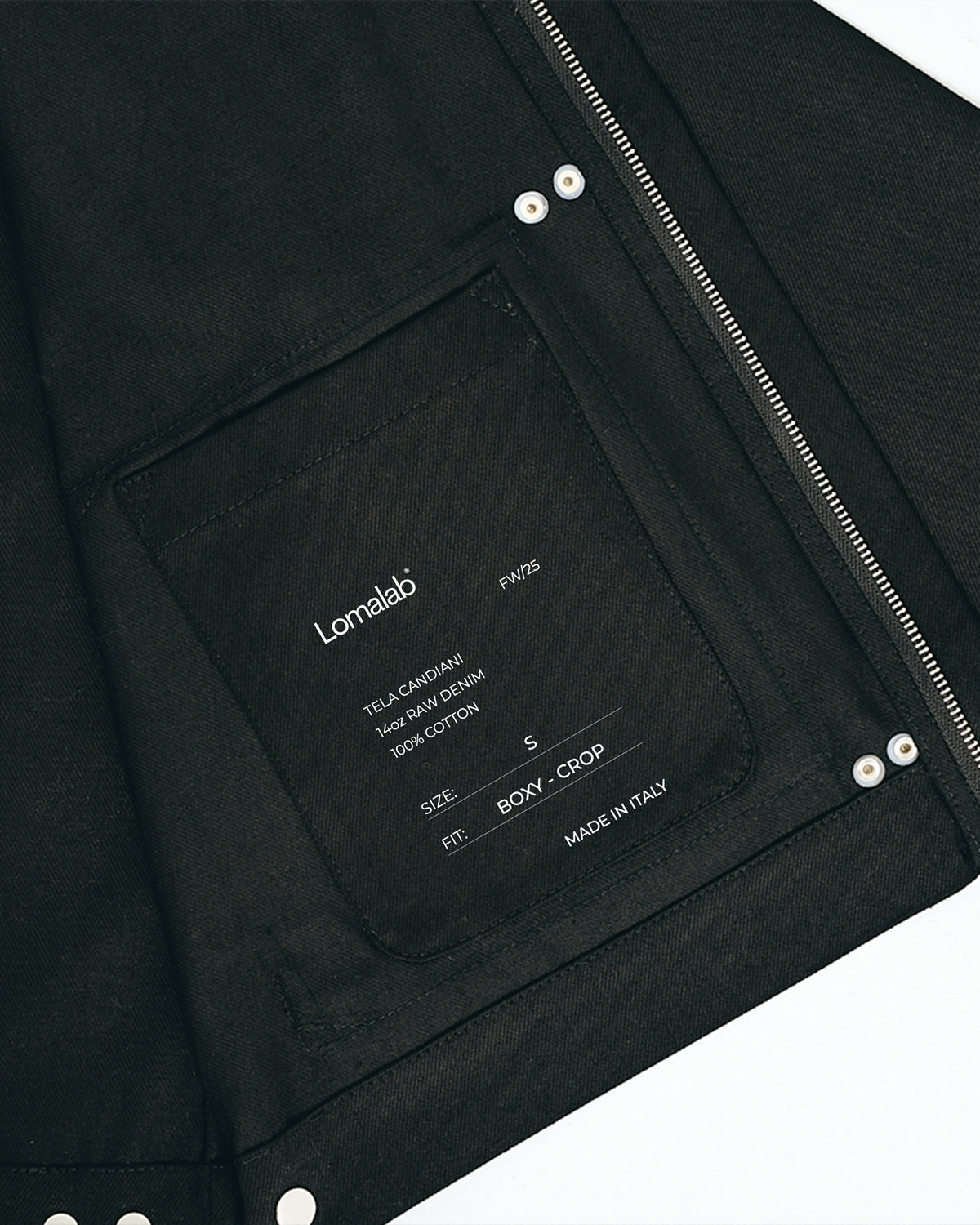 Raw Denim Clasp Work Jacket - Jet Black