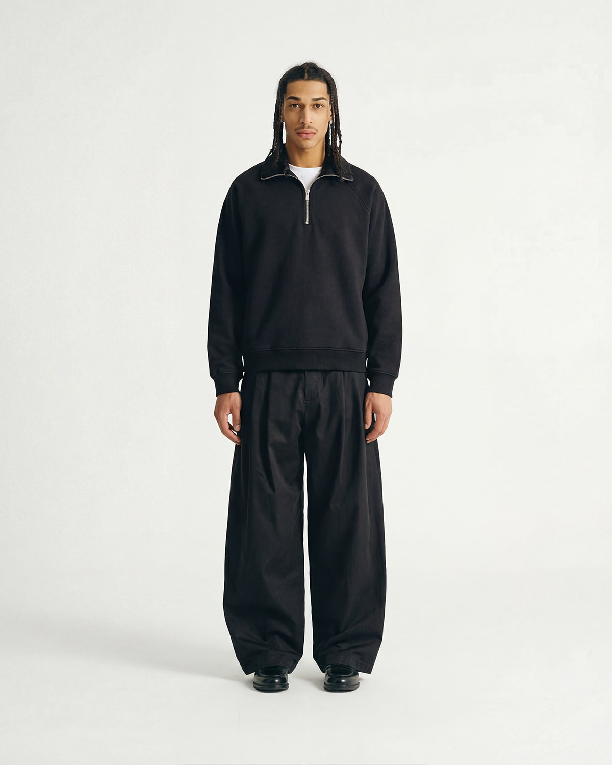 EVERYDAY JET BLACK HALF ZIP HOODIE