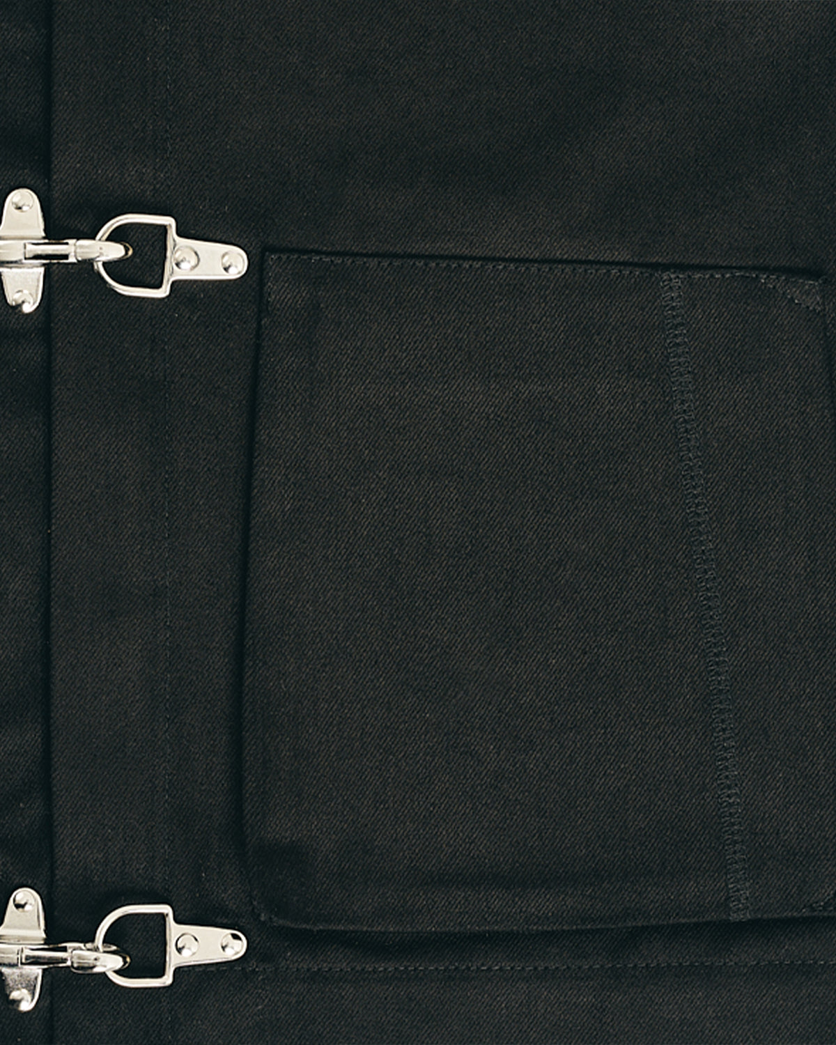 Raw Denim Clasp Work Jacket - Jet Black