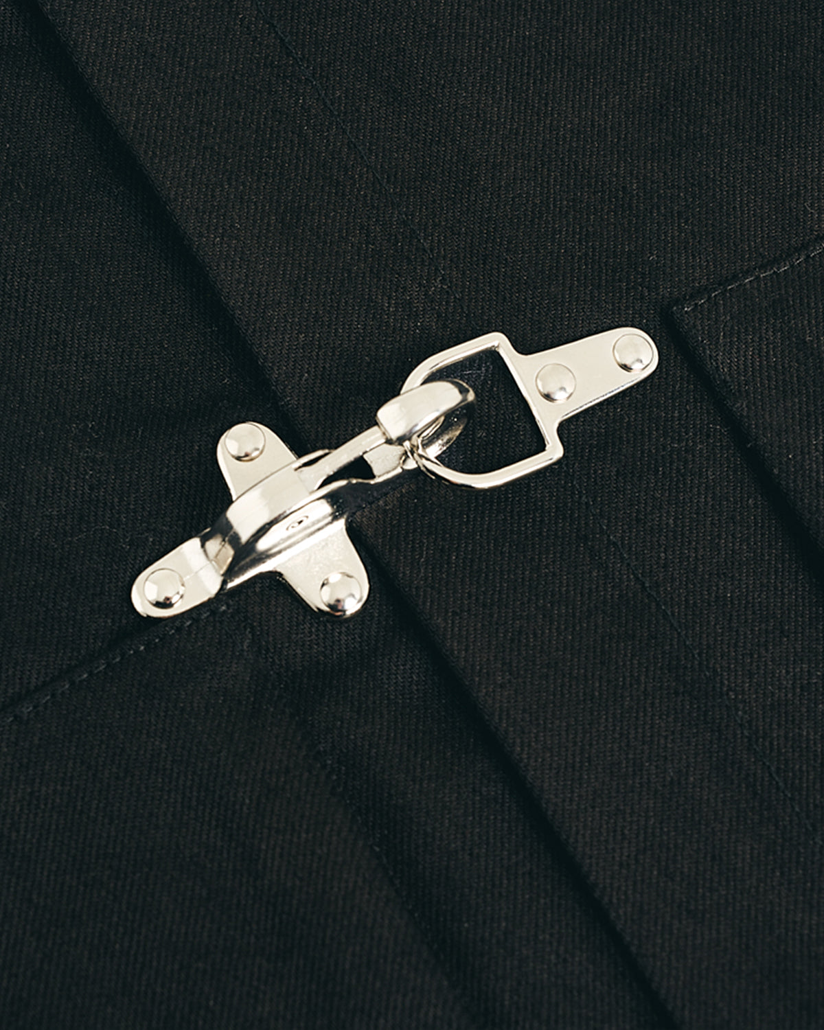 Raw Denim Clasp Work Jacket - Jet Black