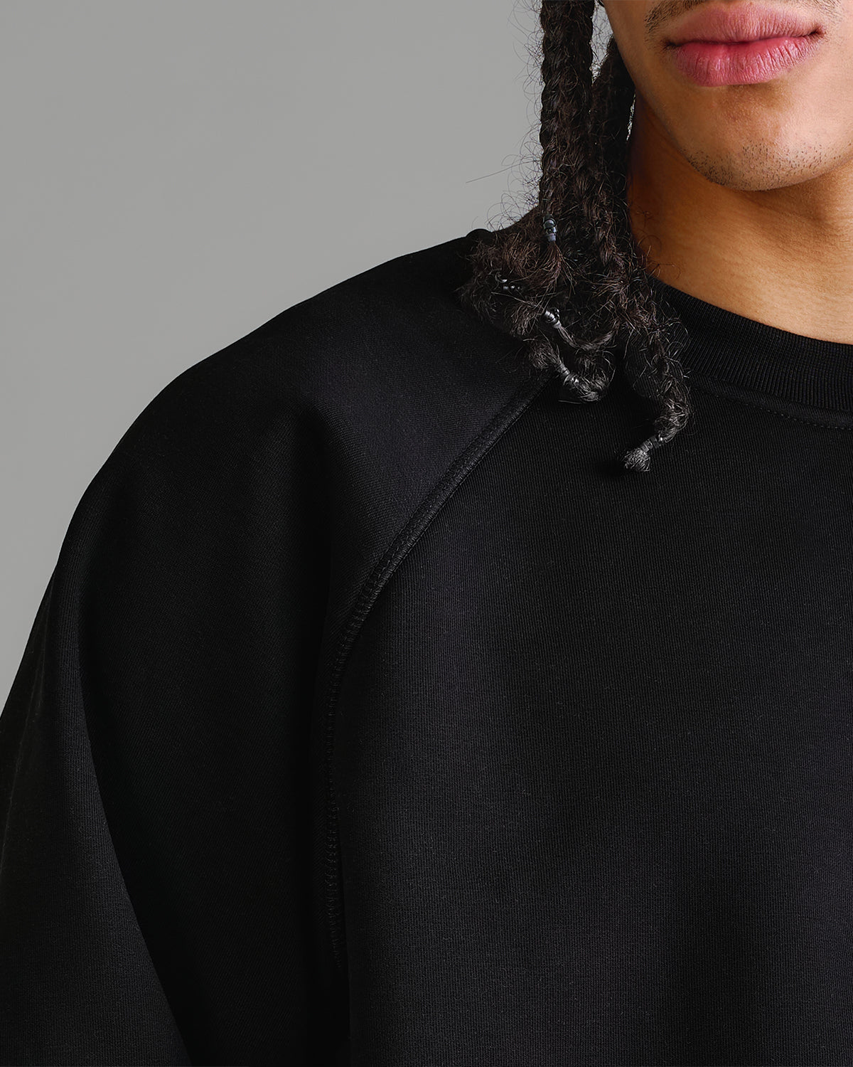 Premium 500gsm Jet Black Crewneck