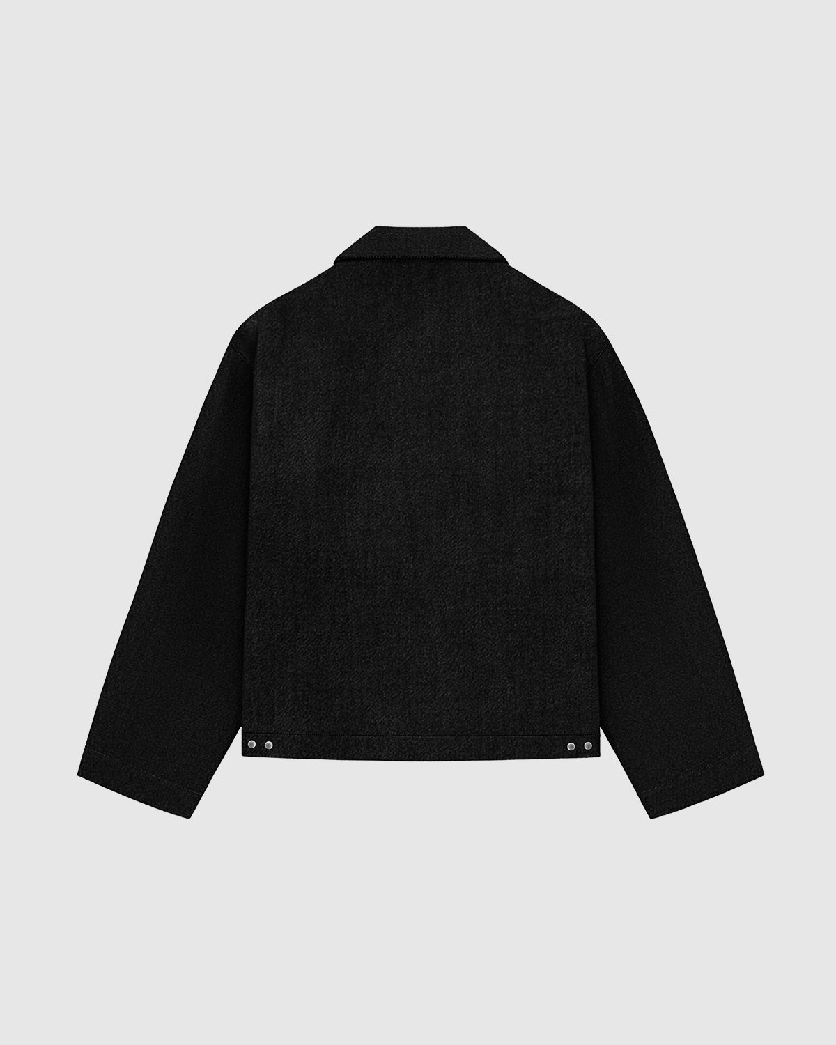 Raw Denim Clasp Work Jacket - Jet Black