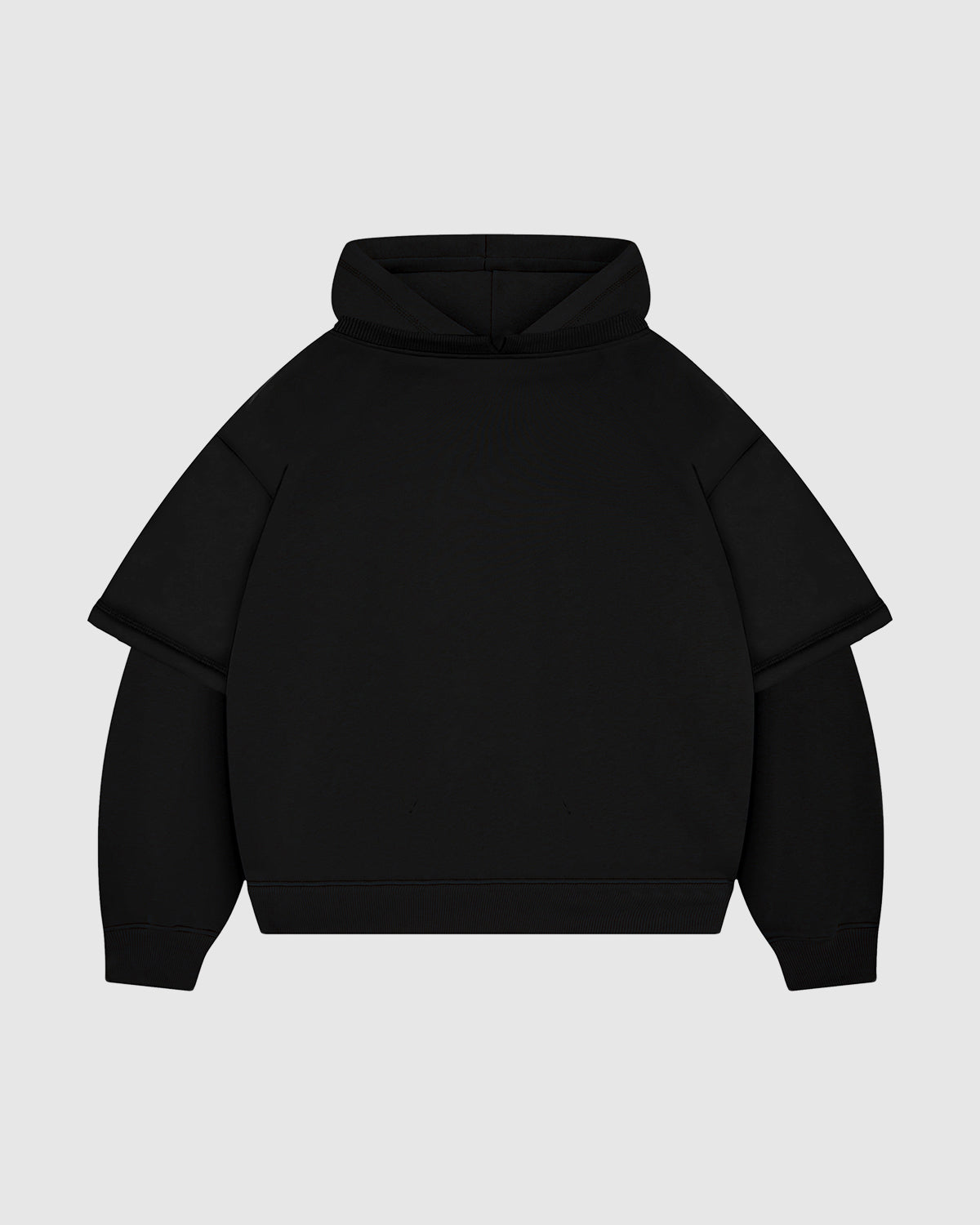 Jet Black Double-Sleeve Hoodie