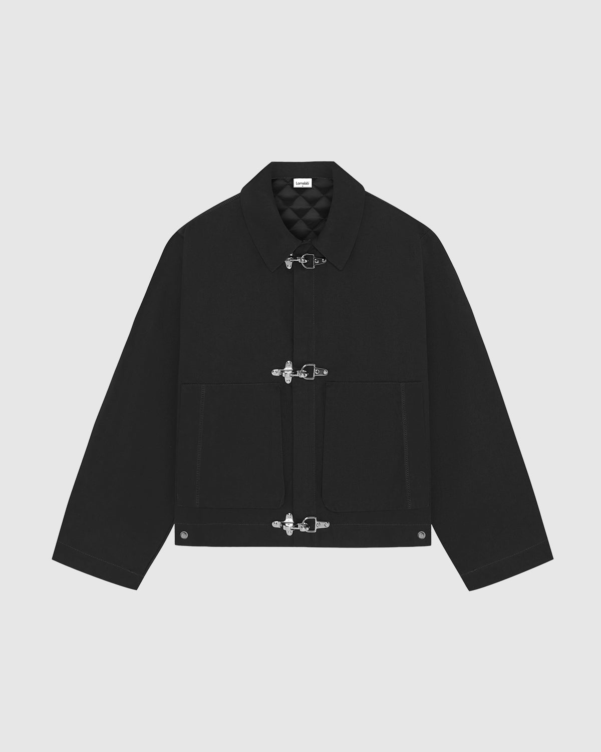 Padded Clasp Work Jacket - Jet Black