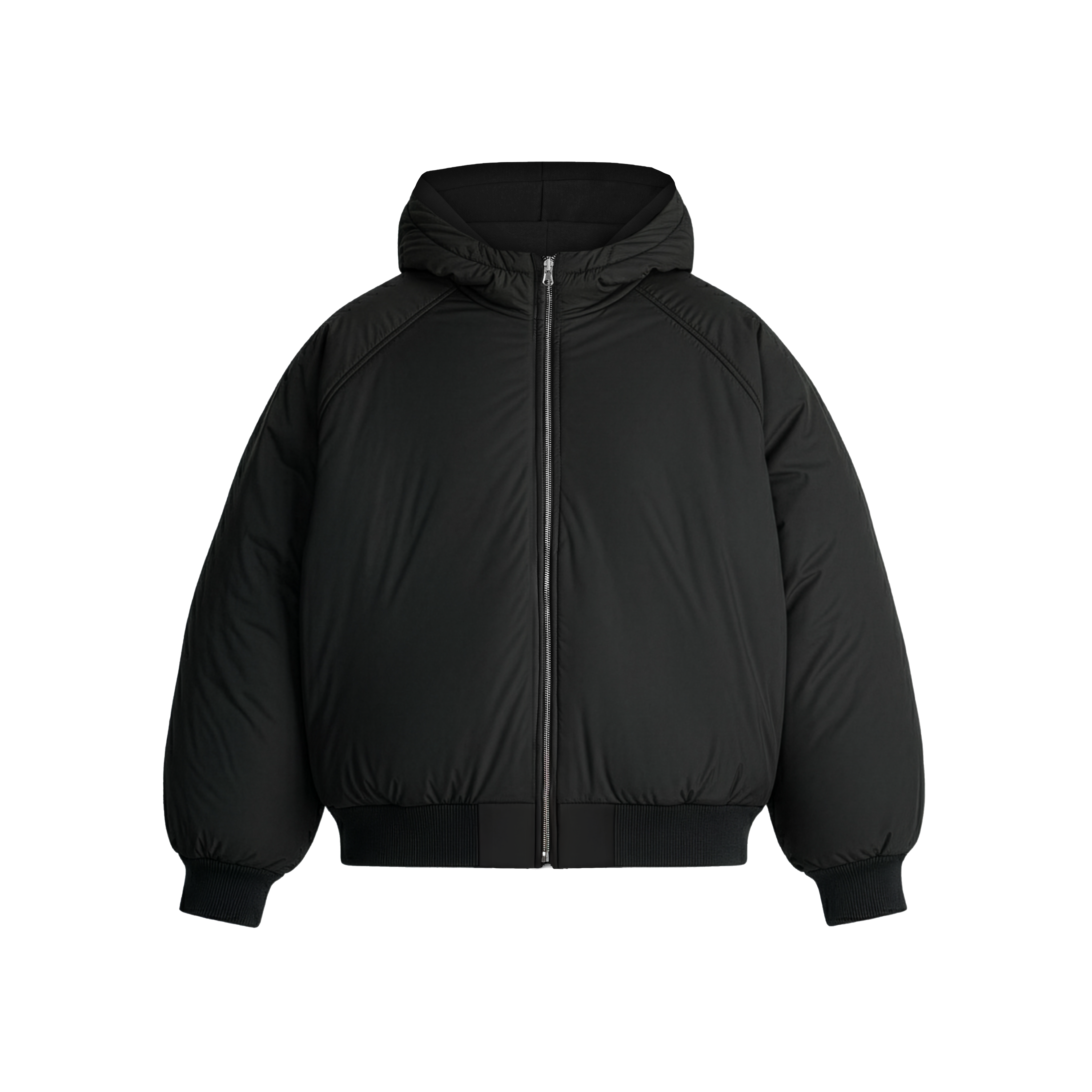 Jet Black 2-in-1 Padded Hoodie Jacket