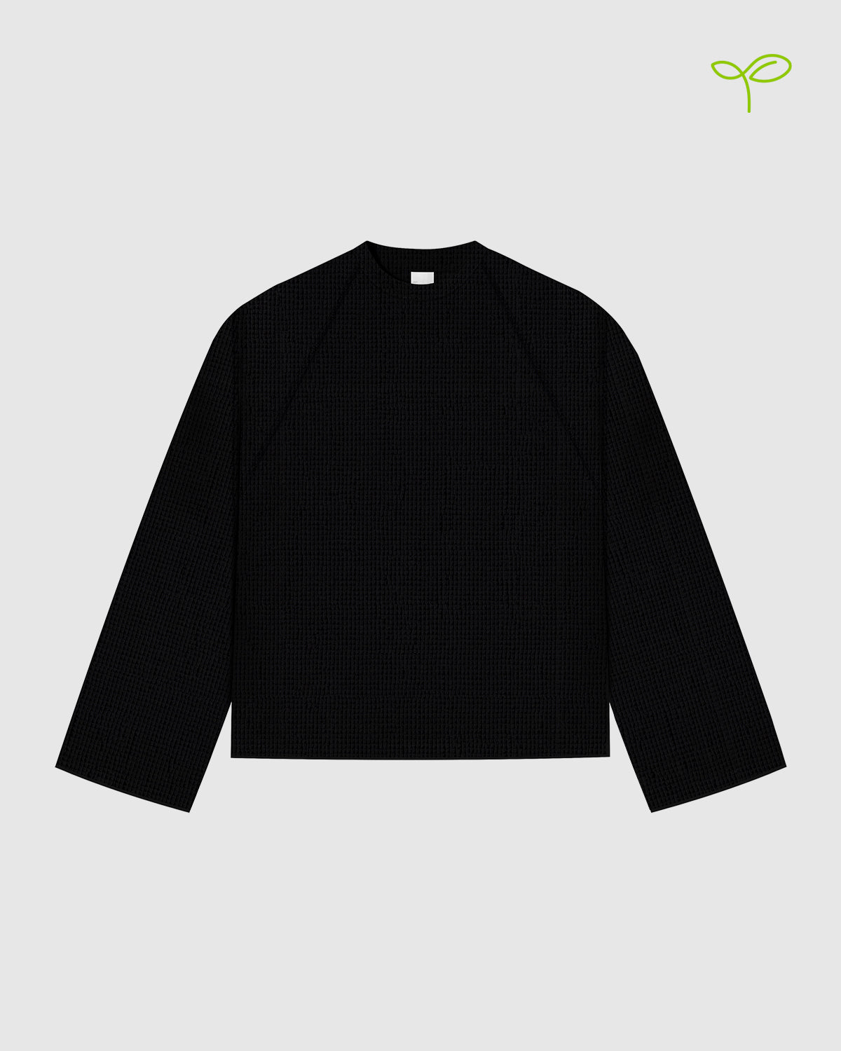 Waffle Jet Black Longsleeve Tee