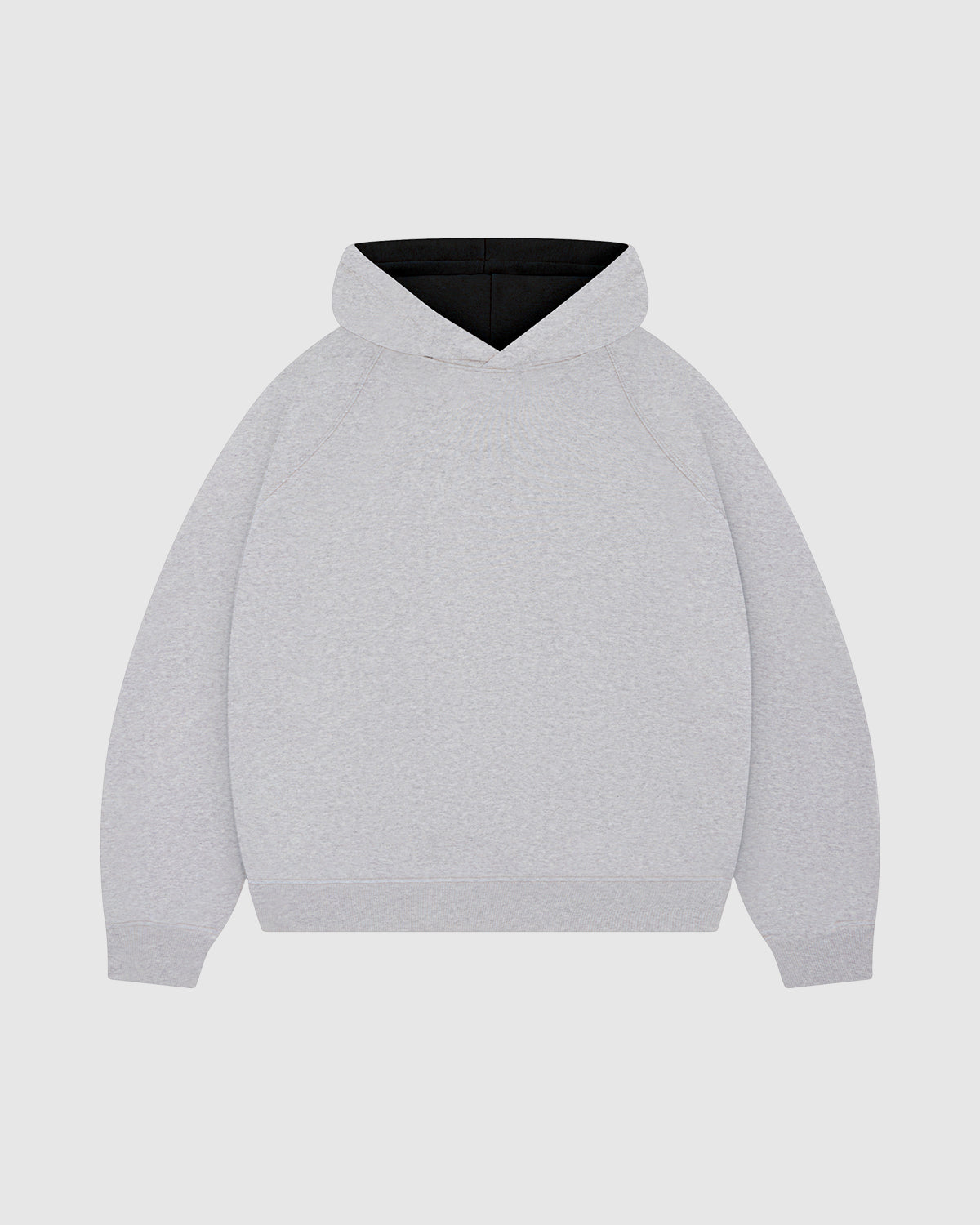 Jet Black & Gym Grey Double Face Hoodie