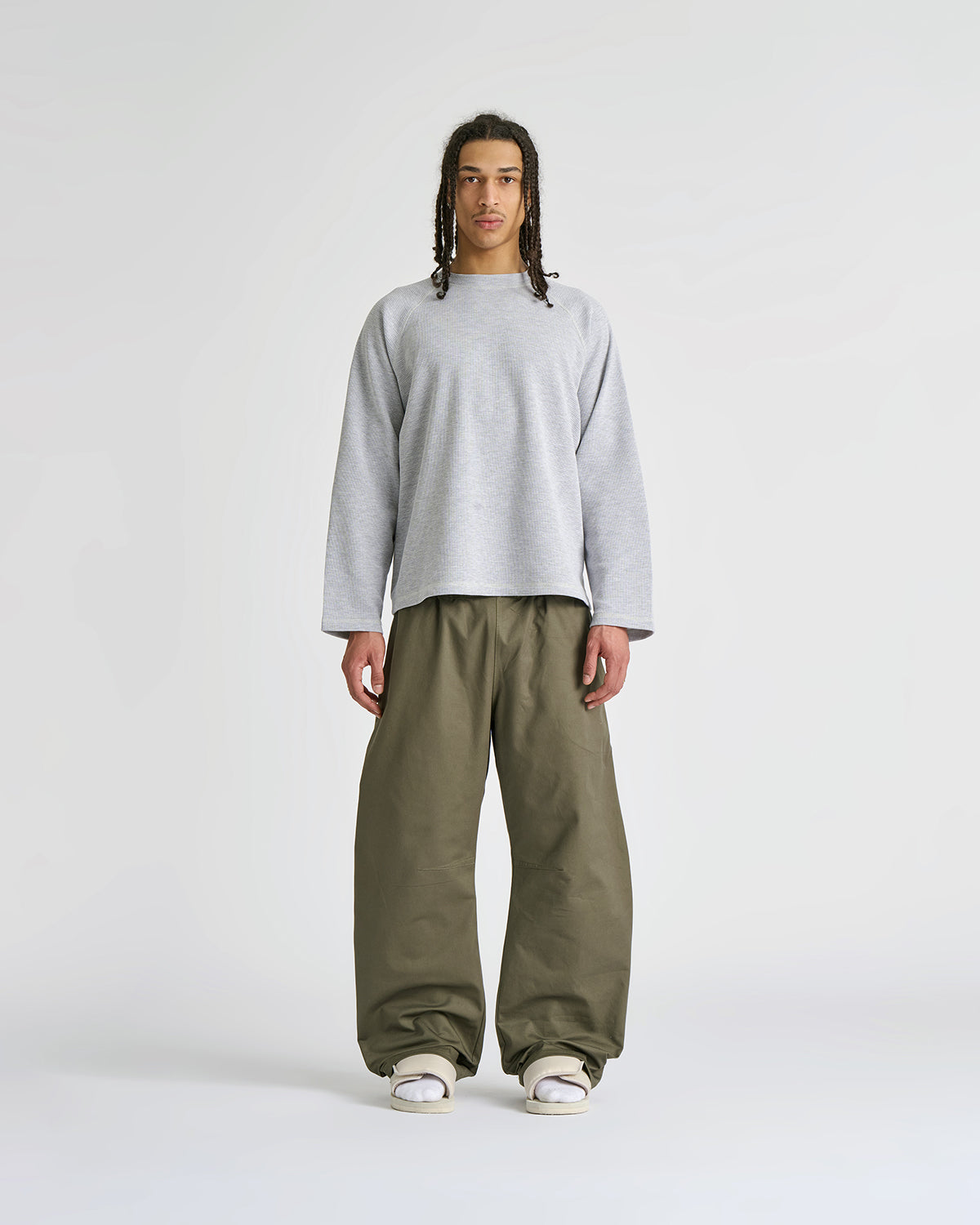 Waffle Gym Grey Longsleeve Tee