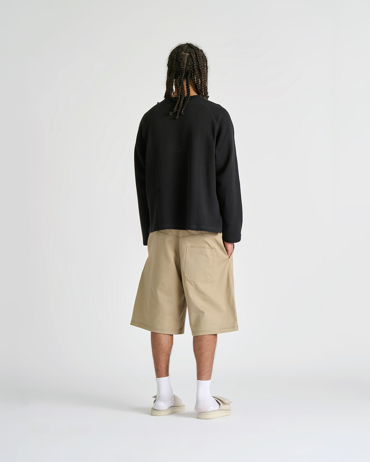 Waffle Jet Black Longsleeve Tee