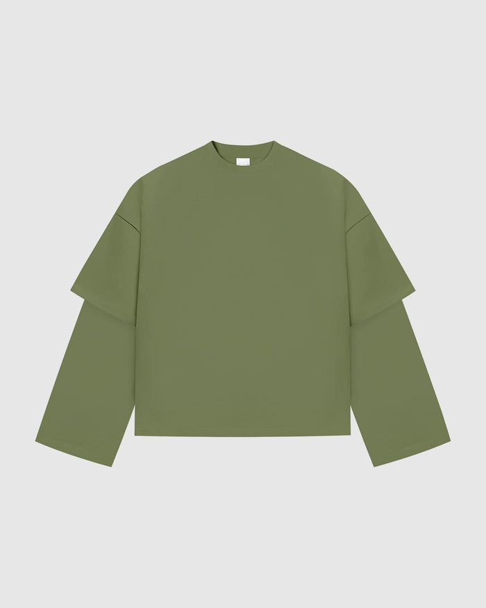 Everyday Matcha Green Double-Sleeve Tee