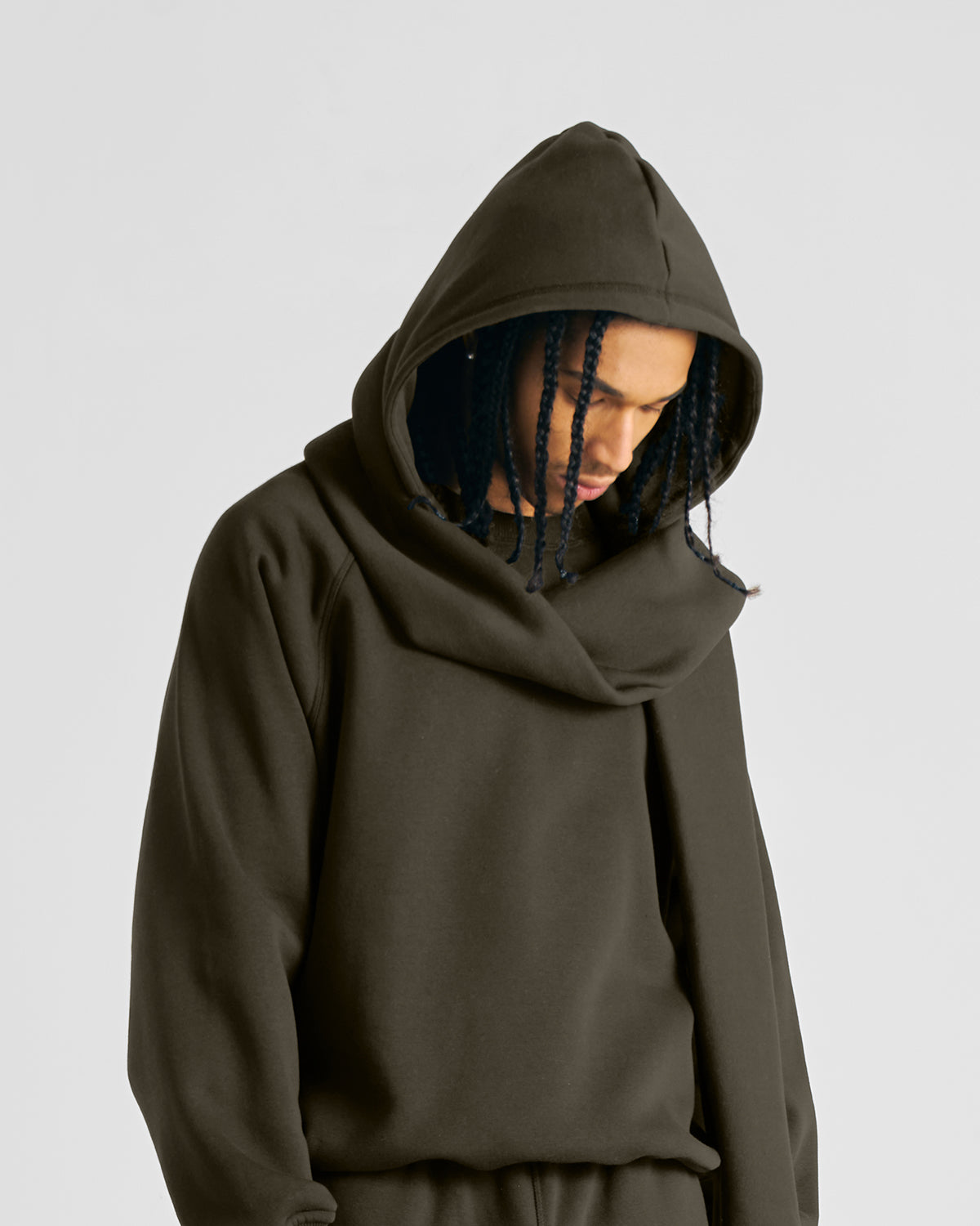 Military Green Upcycled Hoodscarf