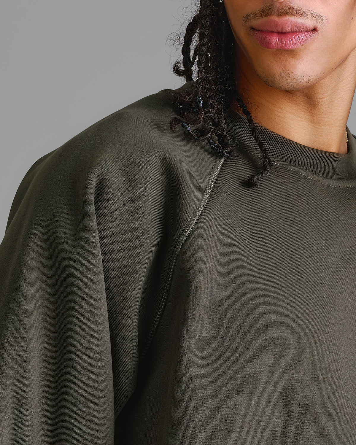 Premium 500gsm Military Green Crewneck