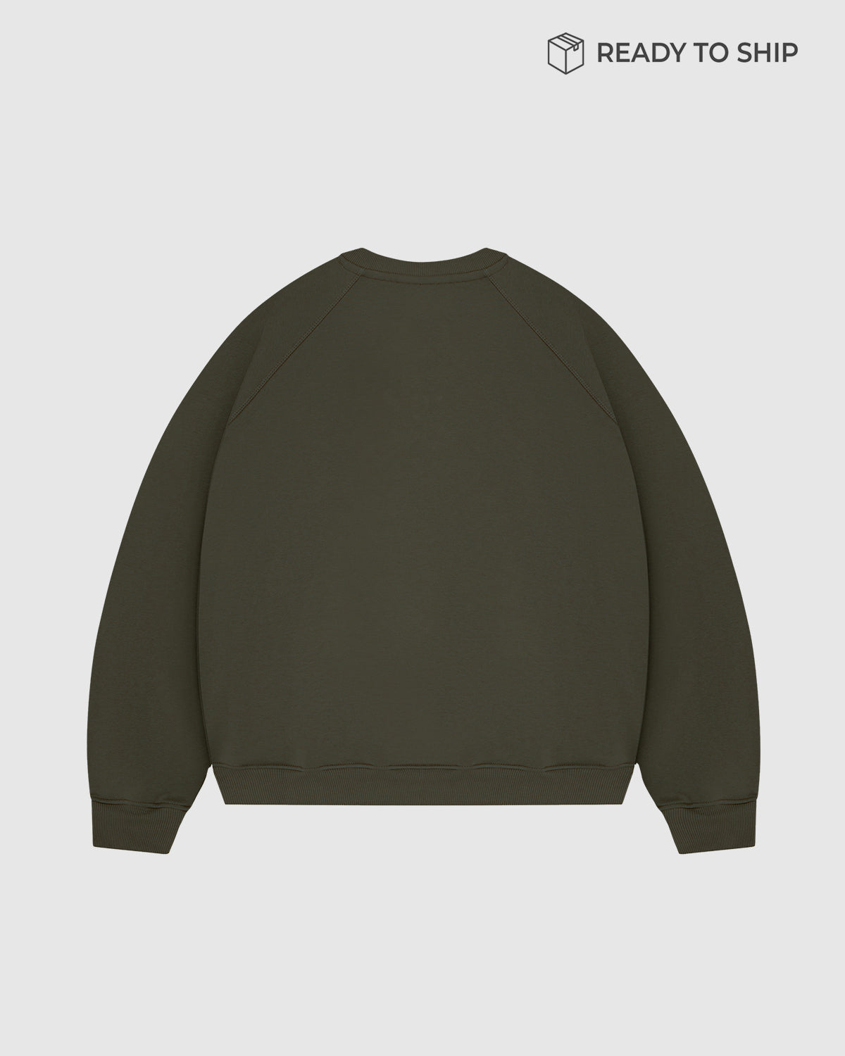 Premium 500gsm Military Green Crewneck