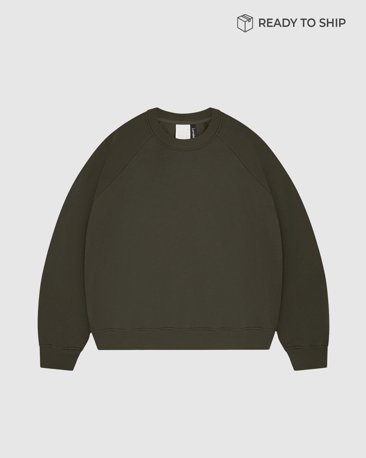 Premium 500gsm Military Green Crewneck