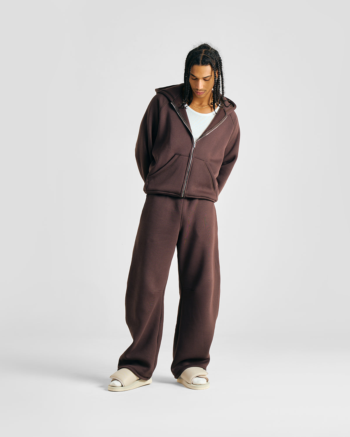 EVERYDAY MOCHA BROWN ZIP HOODIE
