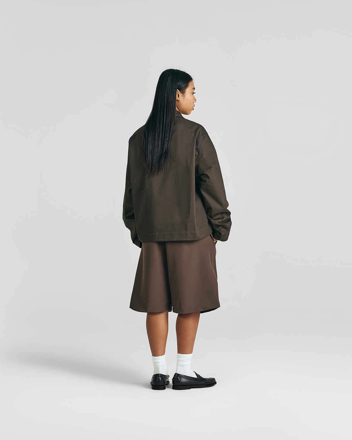Mocha Brown Everyday Pleated Jorts