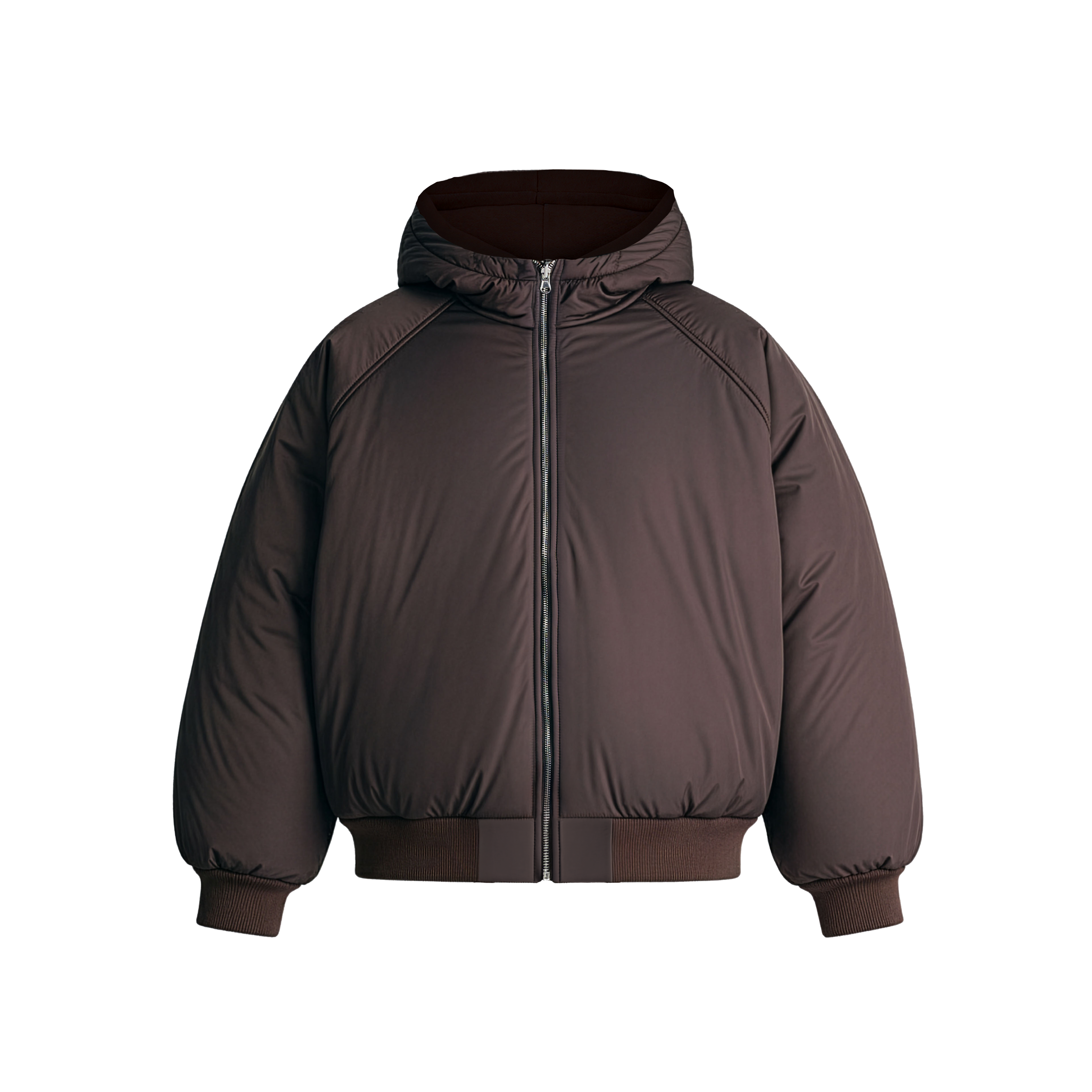 Giacca imbottita con cappuccio 2 in 1 color marrone moka