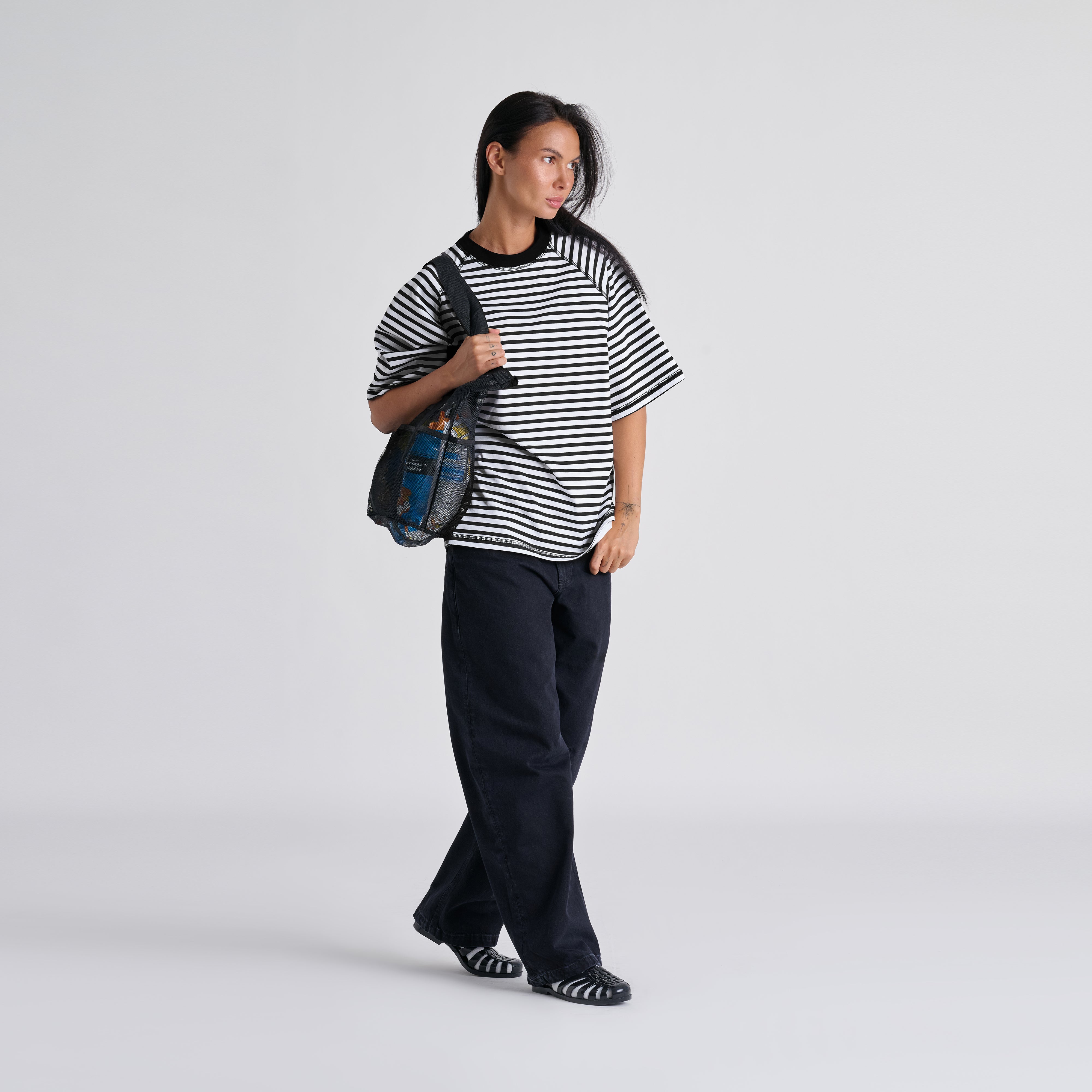 Stripes Tee - Jet Black