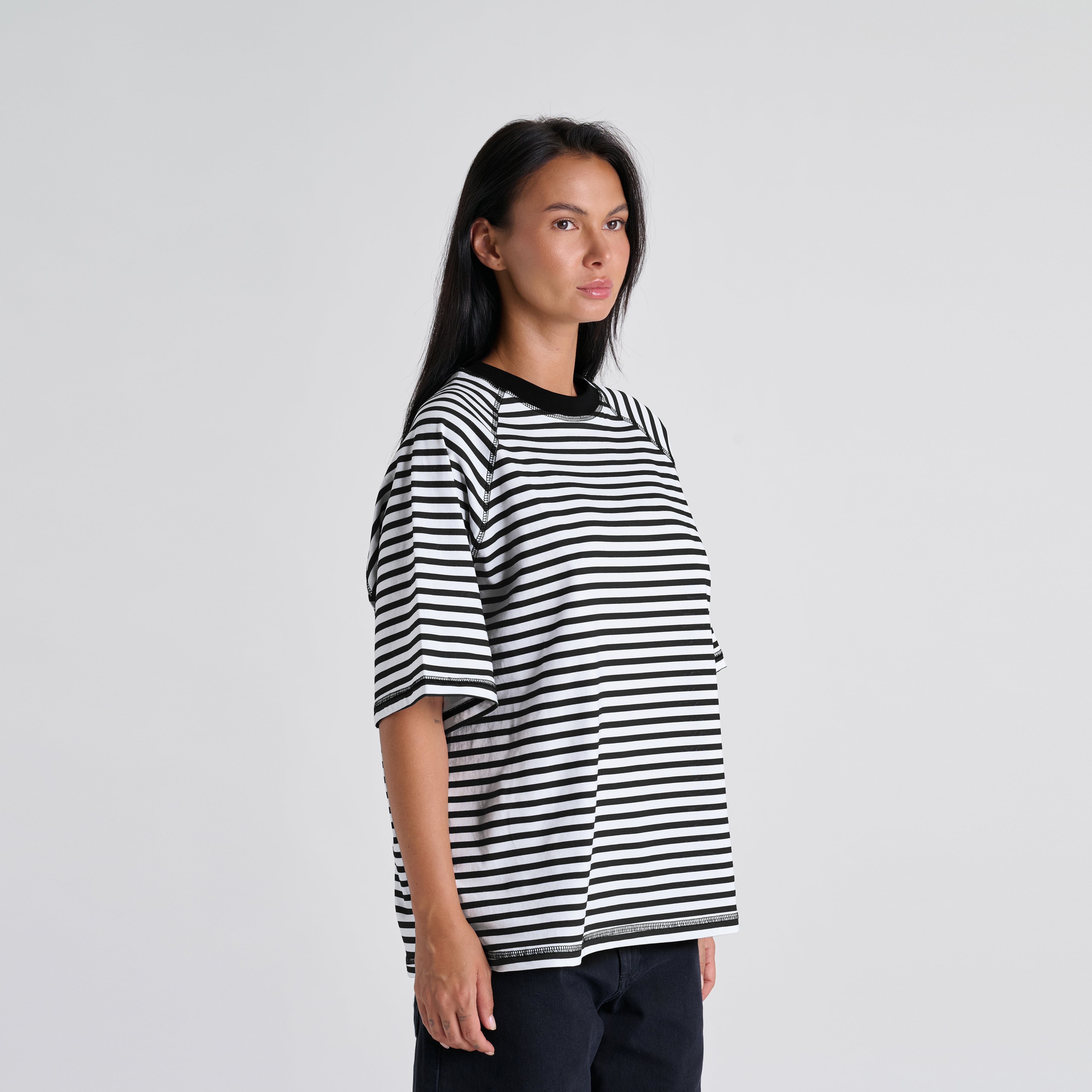 Stripes Tee - Jet Black