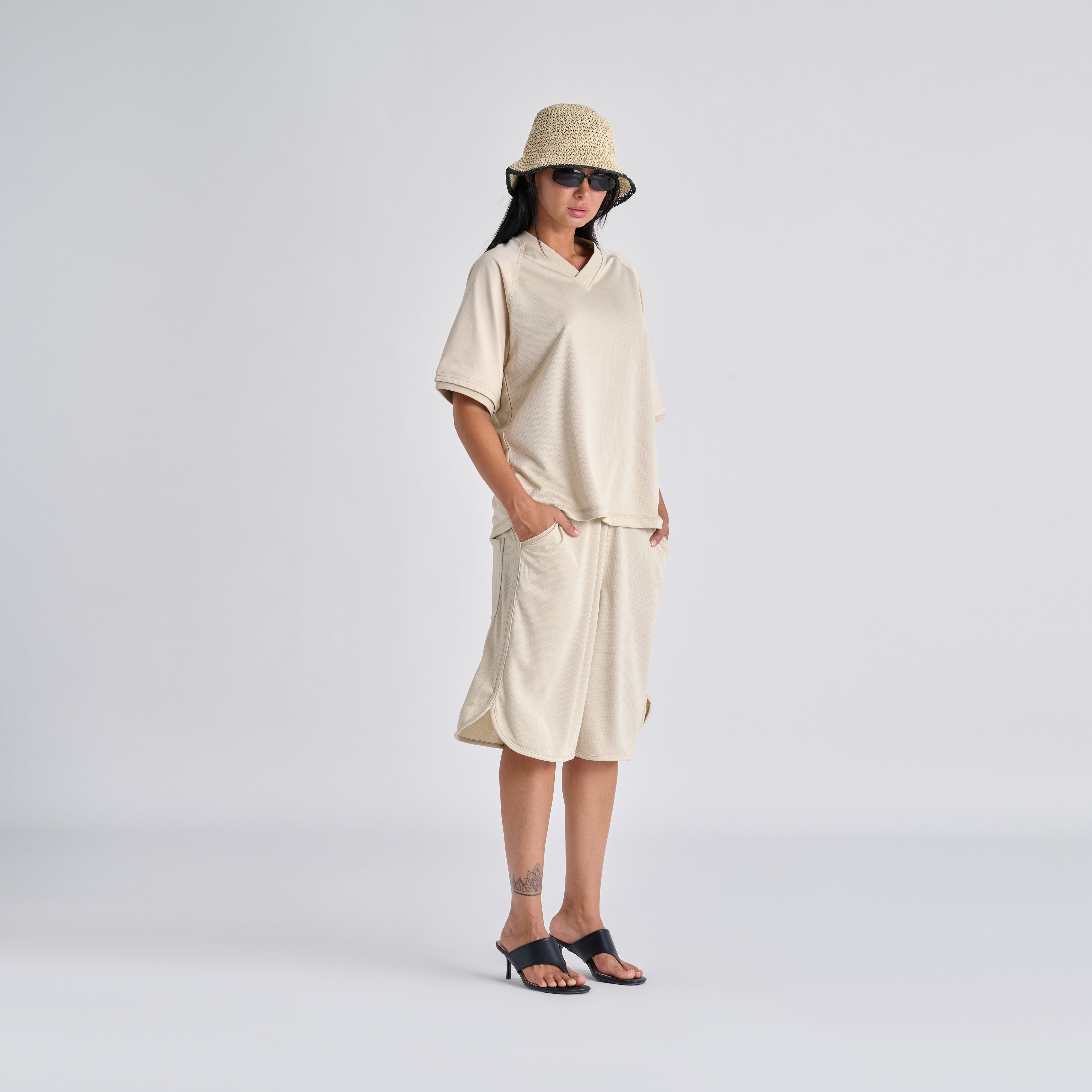 Mesh tee - Soft Sand