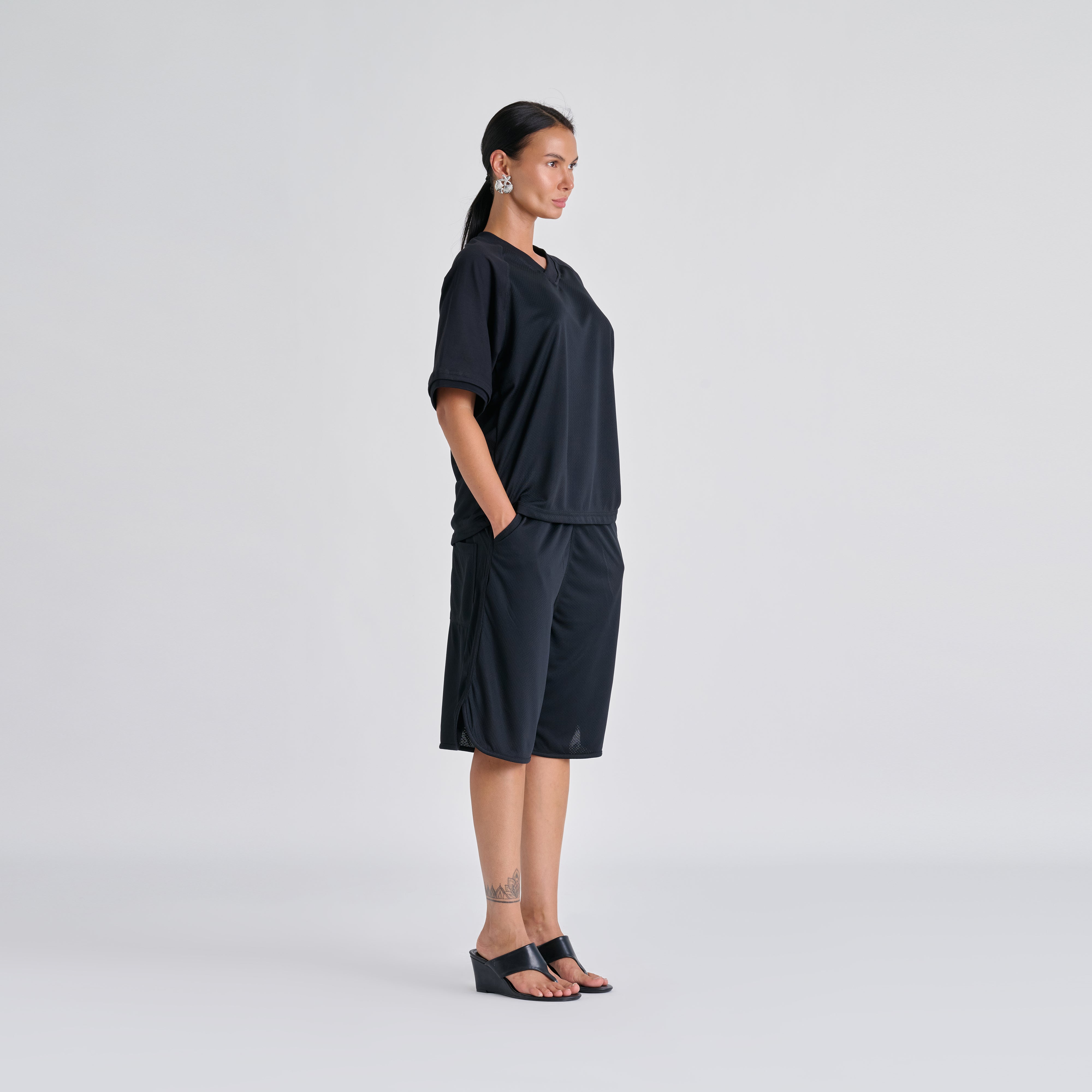 Mesh Tee - Jet Black