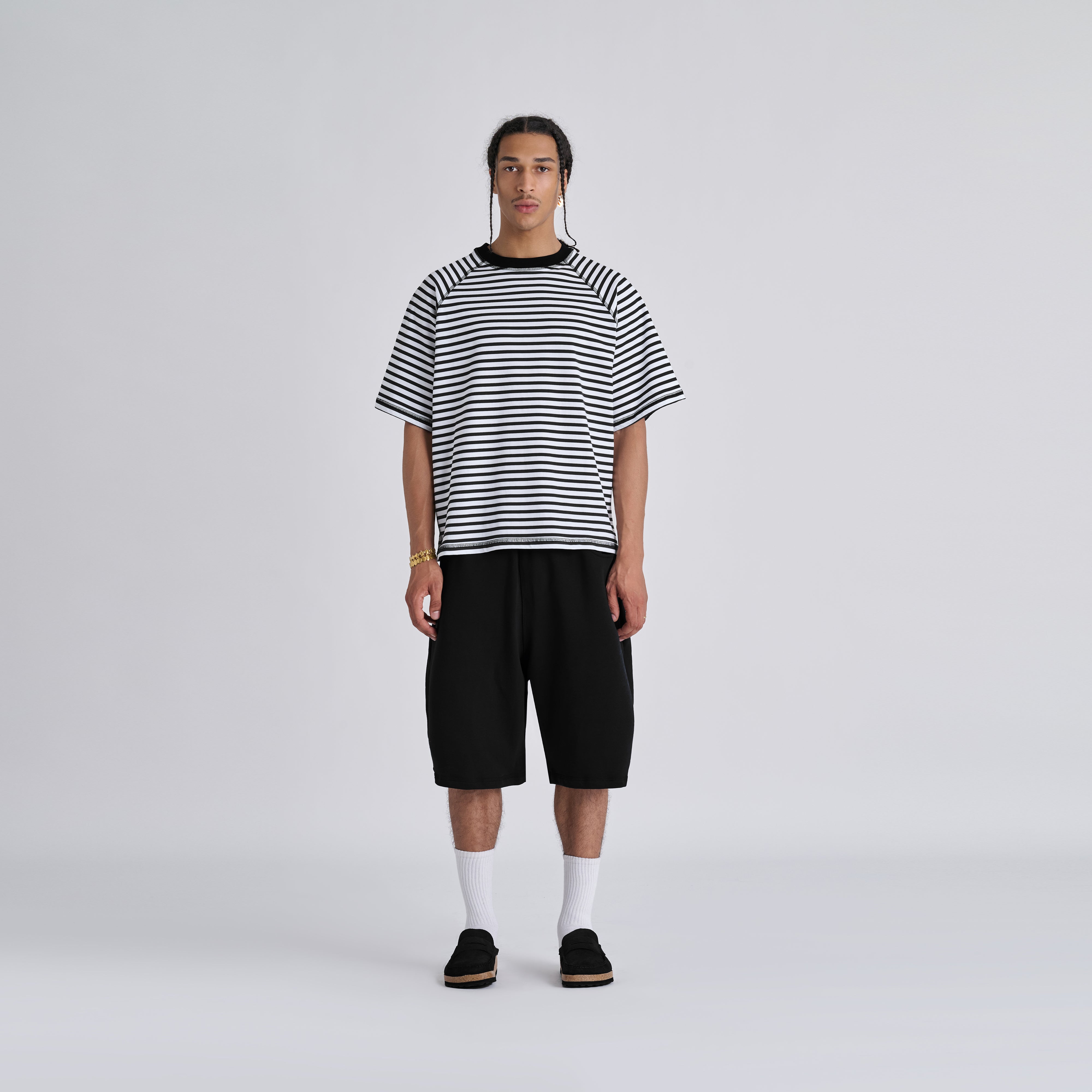 Stripes Tee - Jet Black