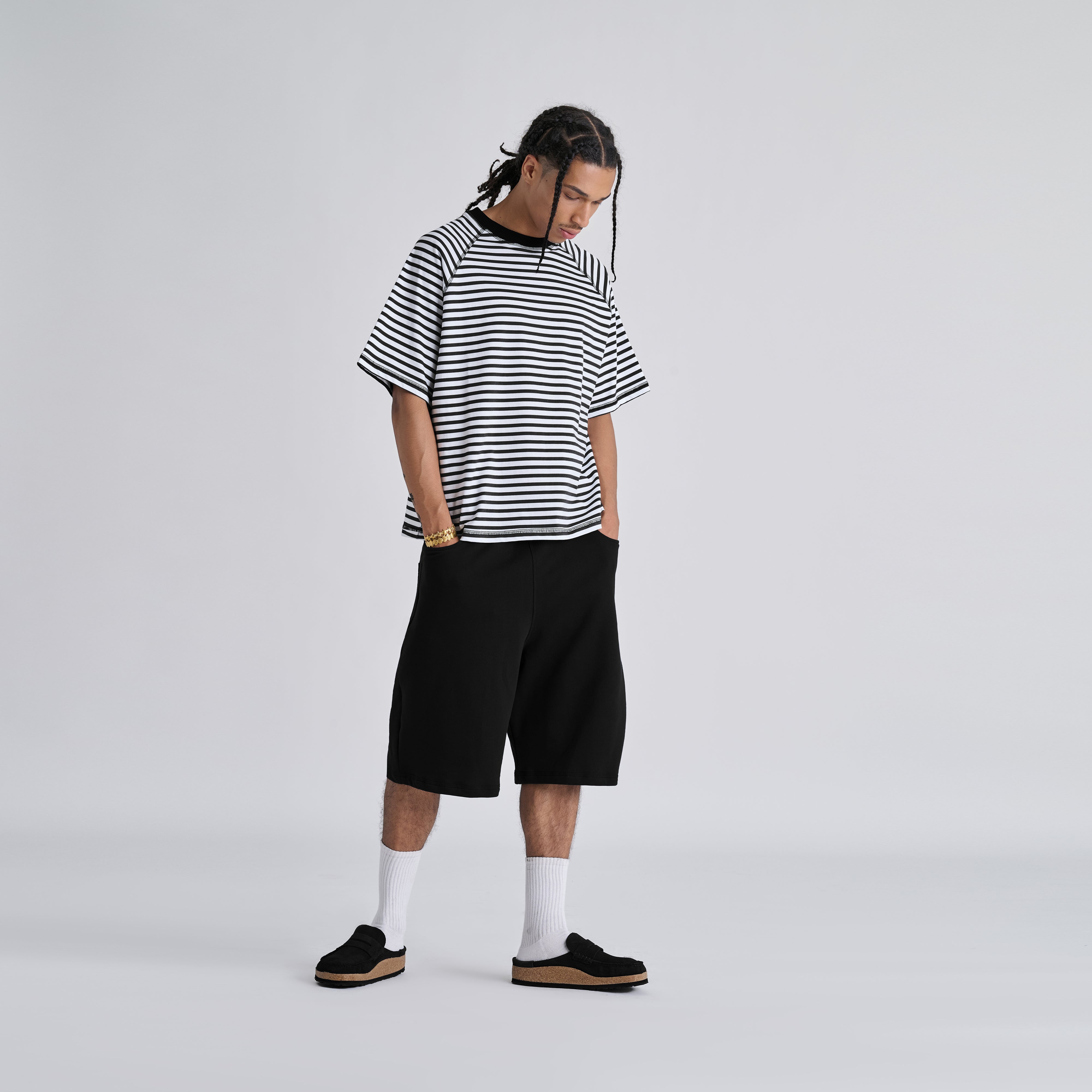 Stripes Tee - Jet Black