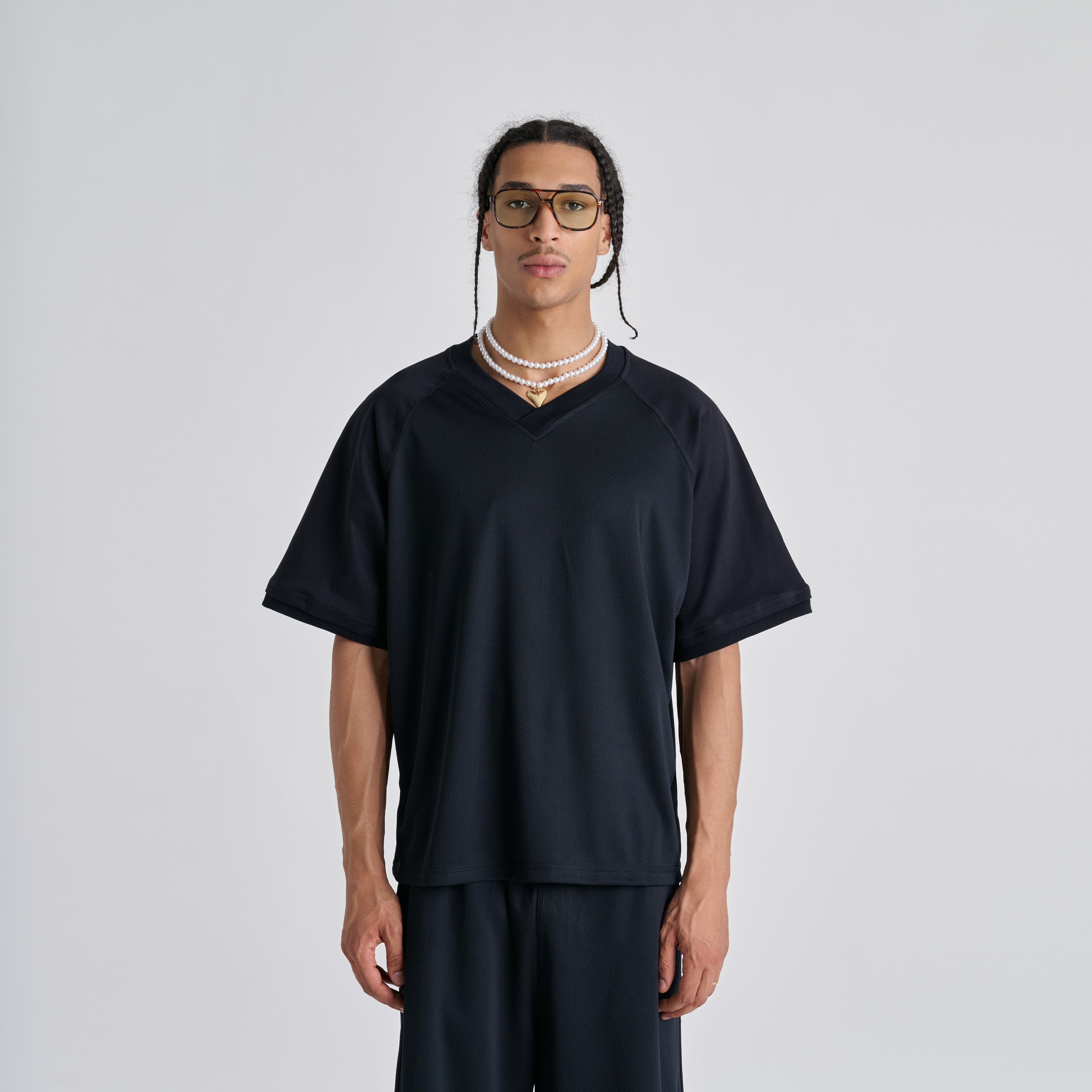 Mesh Tee - Jet Black