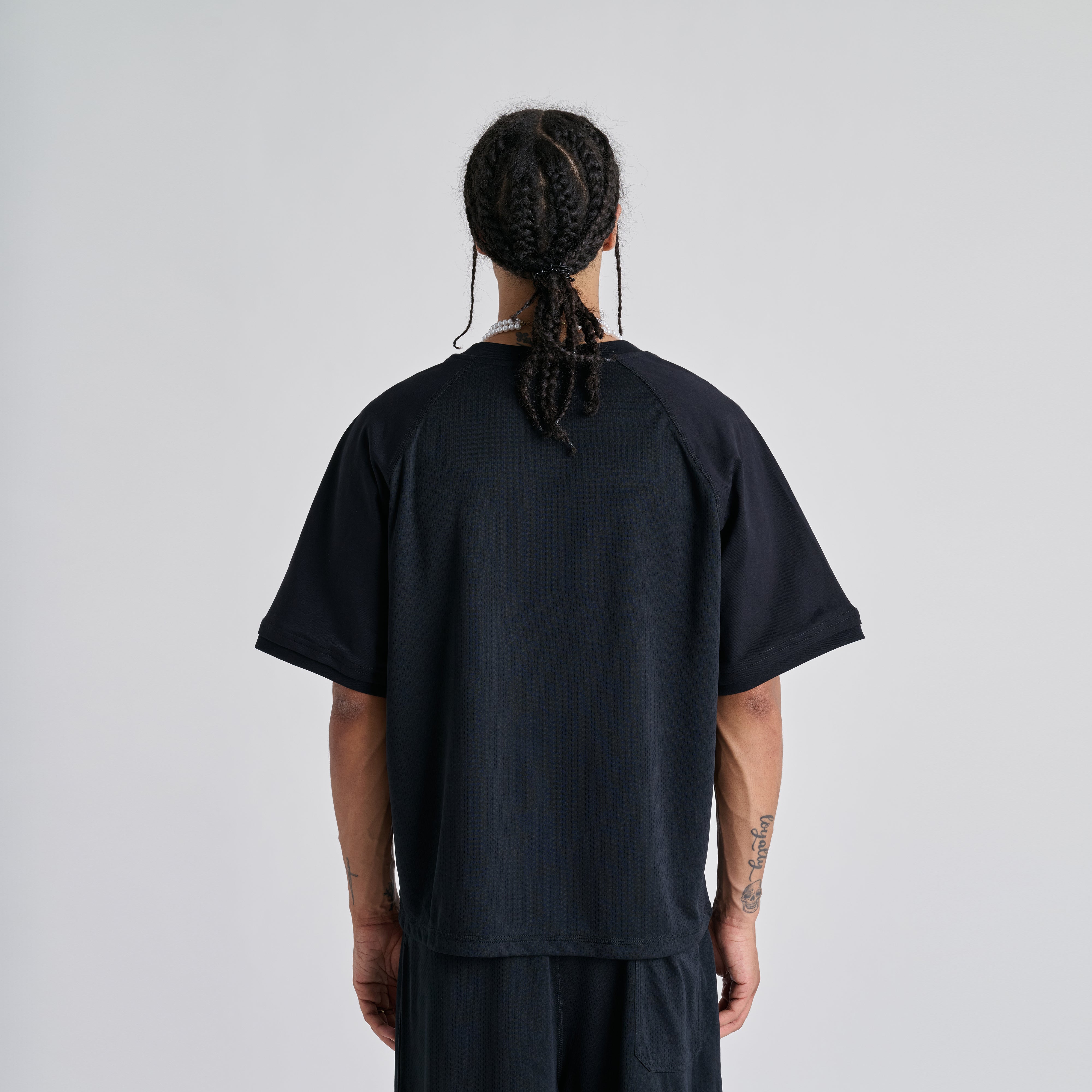 Mesh Tee - Jet Black