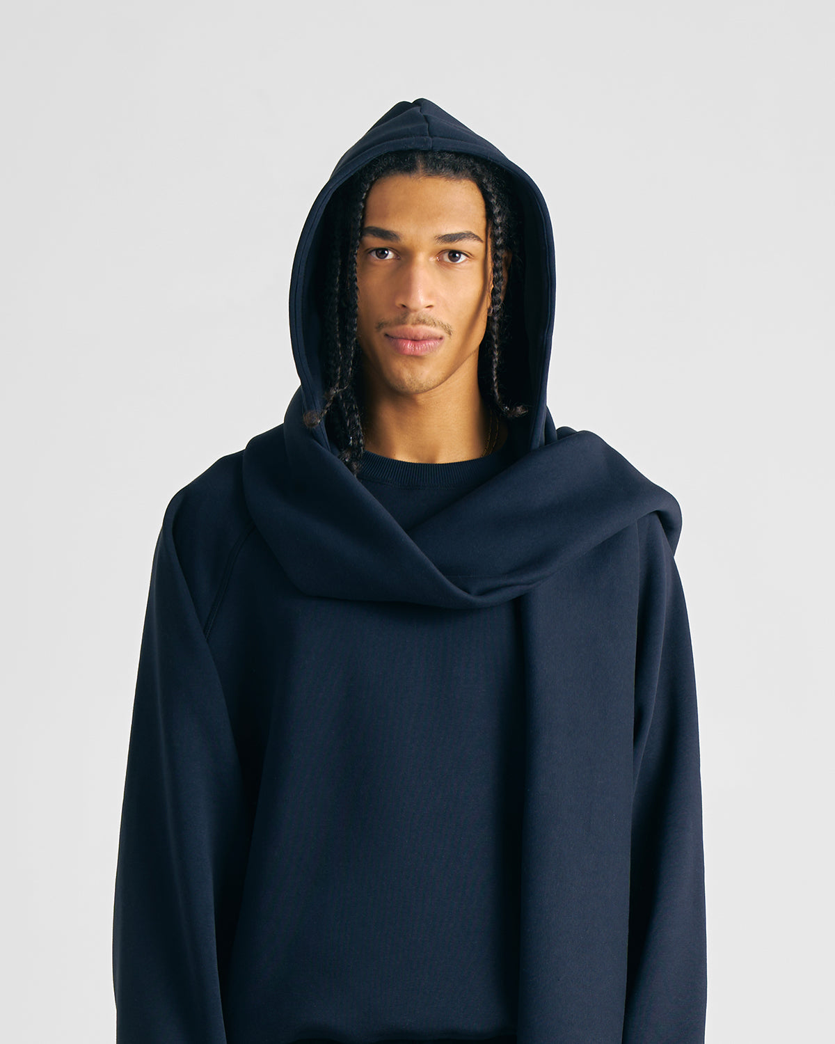 Navy Blue Upcycled Hoodscarf