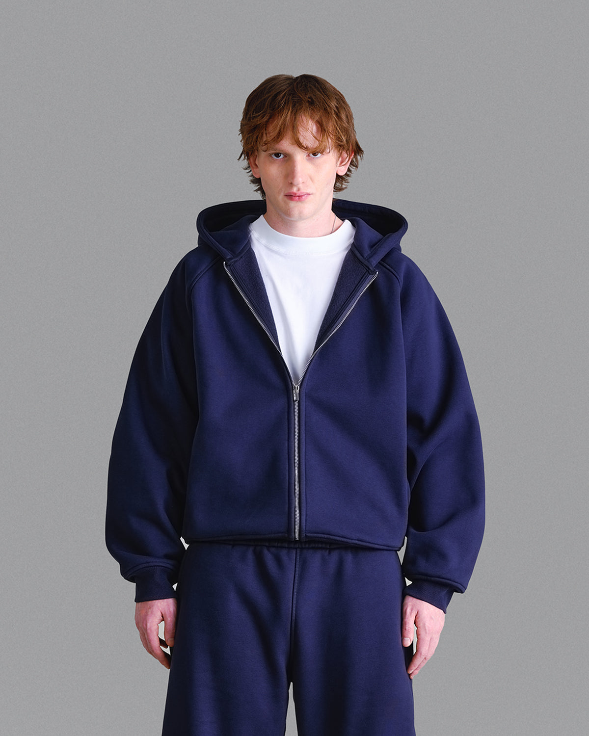 Premium 500gsm Navy Blue Zip Hoodie