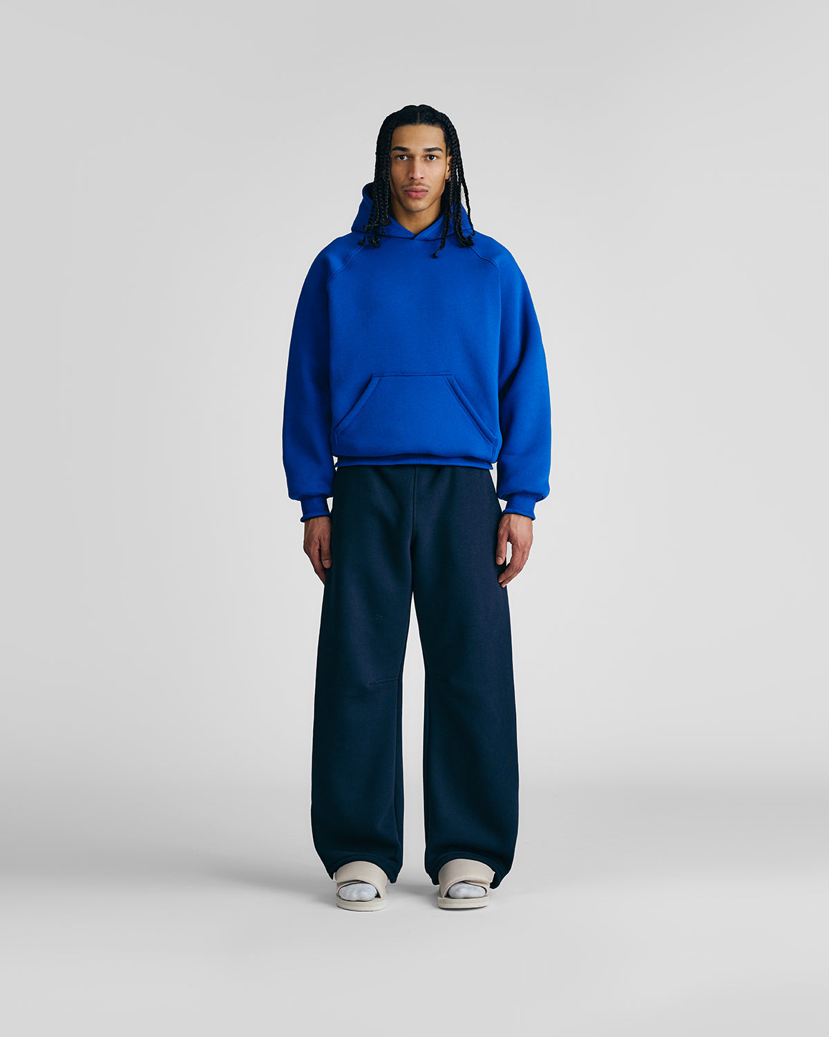 Navy Blue & Royal Blue Double Face Hoodie