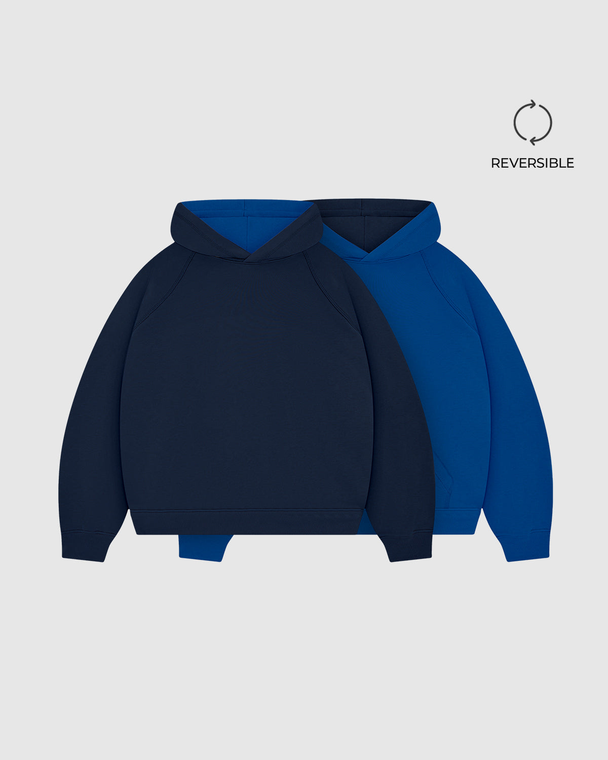 Navy Blue & Royal Blue Double Face Hoodie