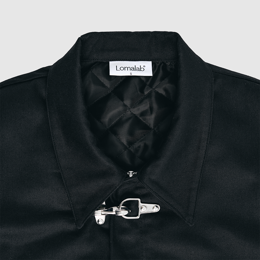 Padded Clasp Work Jacket - Jet Black