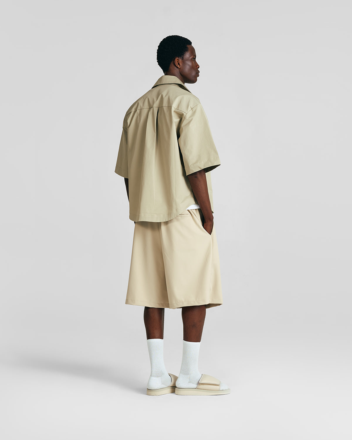 Pure Sand Everyday Pleated Jorts